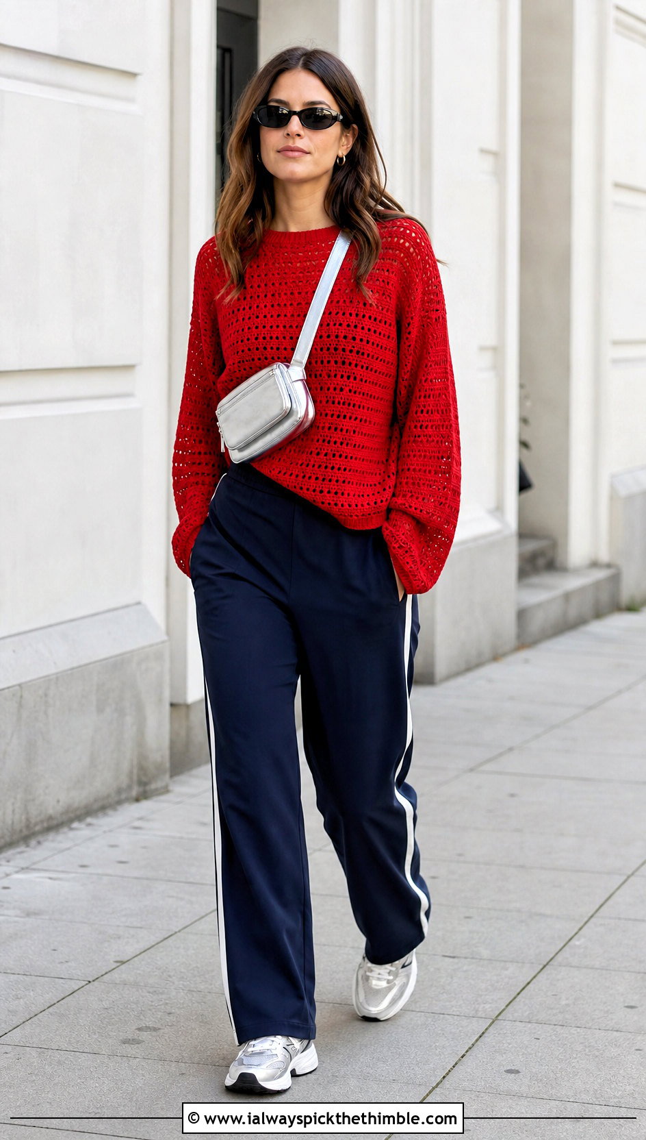 Sport Weight Raglan Crochet Sweater With Track Pants - 20 Sport Weight Crochet Sweater outfit ideas