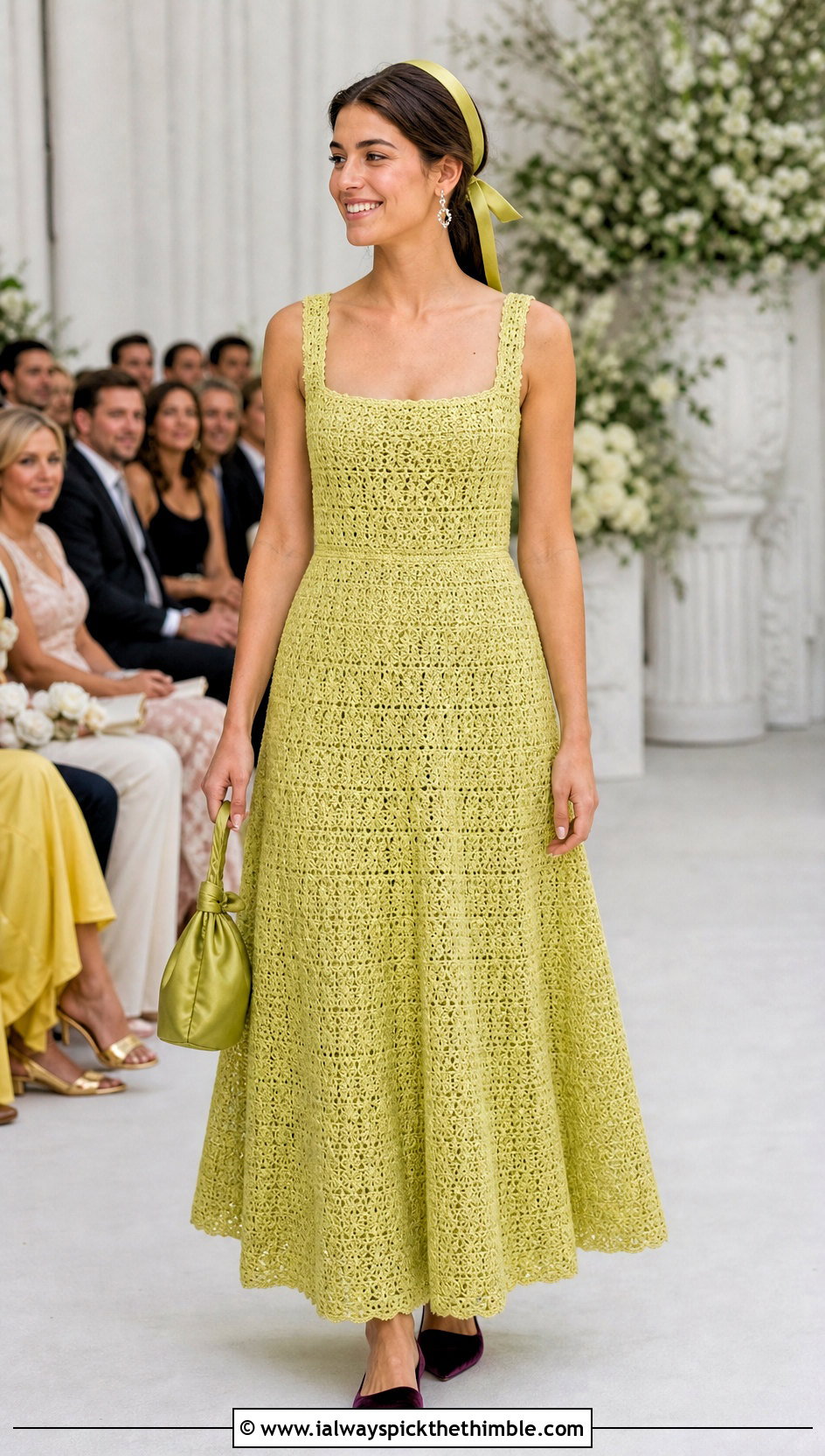 Square Neck Crochet Wedding Dress With Velvet Flats - 25 crochet wedding dresses outfit ideas