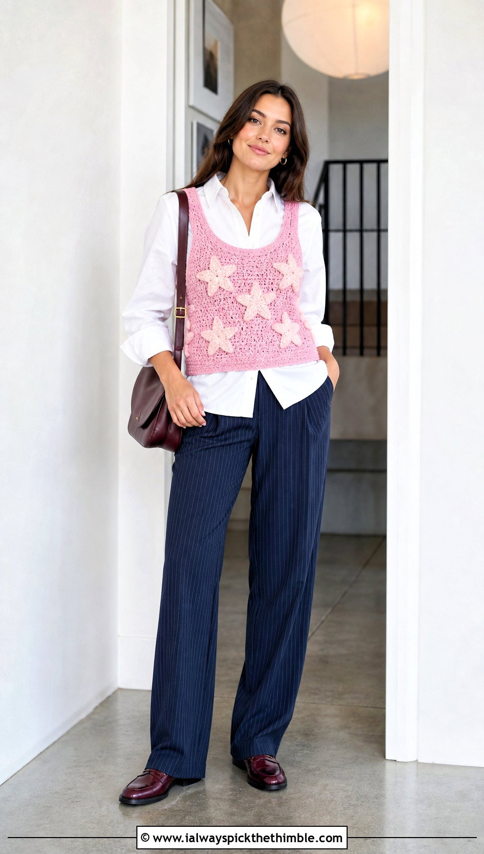 Star Applique Crochet Tank Top Over A White Shirt - 20 Star Crochet Tank Top outfit ideas