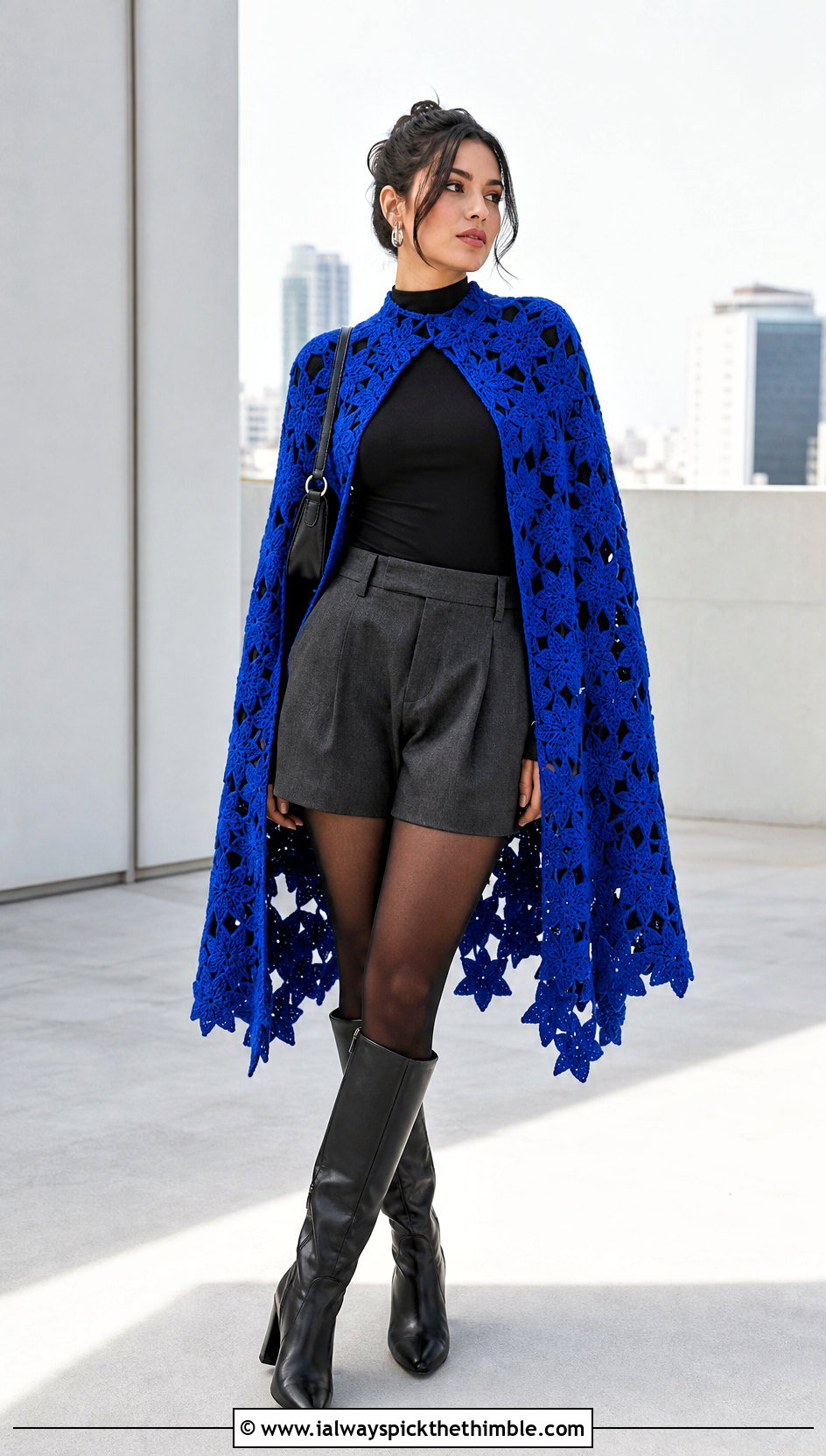 Star Crochet Cape With Tailored Shorts - 25 halloween crochet clothes and outfit ideas