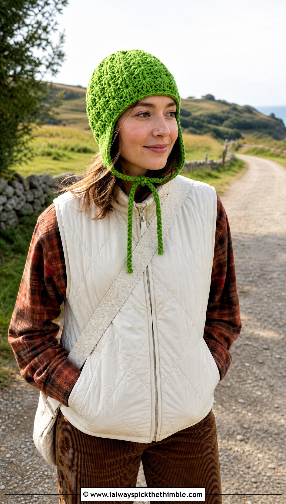 Star Stitch Crochet Earflap Hat With Quilted Vest - 15 Crochet Hat With Earflaps outfit ideas