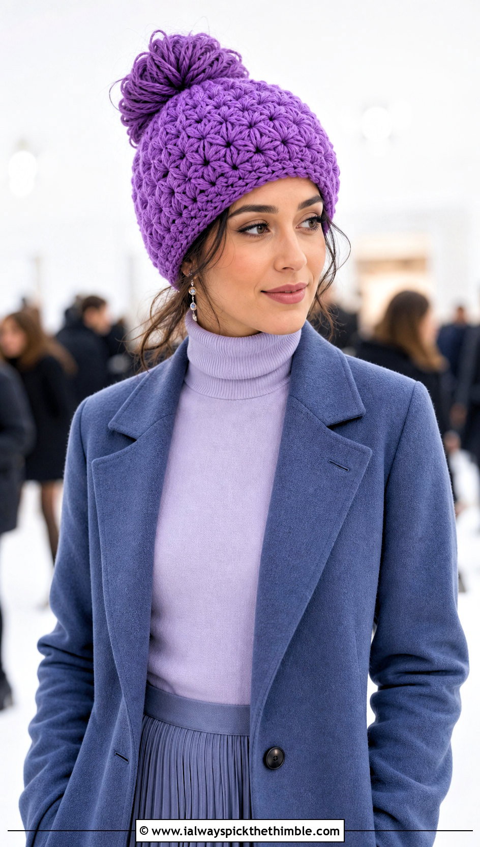 Star Stitch Crochet Messy Bun Hat With Pleated Skirt - 15 Easy Crochet Messy Bun Hat outfit ideas
