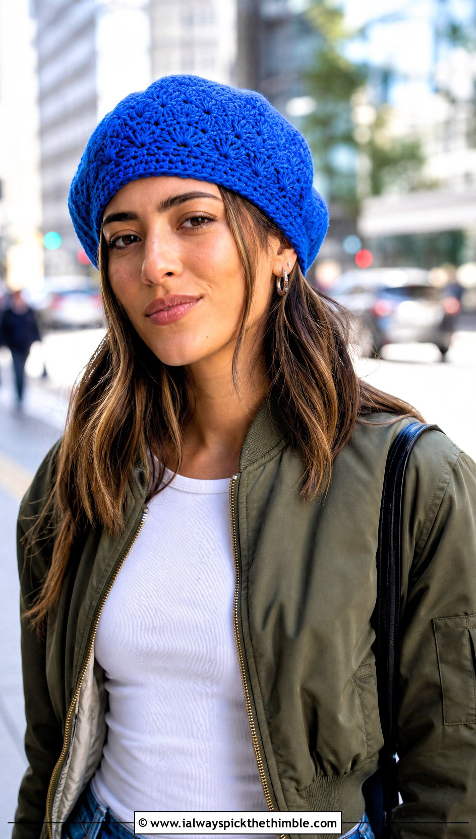 Star Stitch Slouchy Crochet Beret With Cargo Pants - 20 Slouchy Crochet Beret outfit ideas