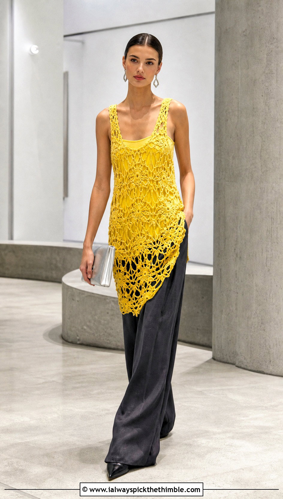 Stella McCartney Crochet Mini Dress With Wide Leg Trousers - 15 Stella Mccartney Crochet Dress outfit ideas