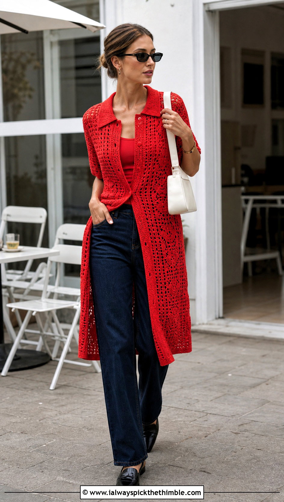 Stella McCartney Crochet Polo Dress With Straight Leg Jeans - 15 Stella Mccartney Crochet Dress outfit ideas