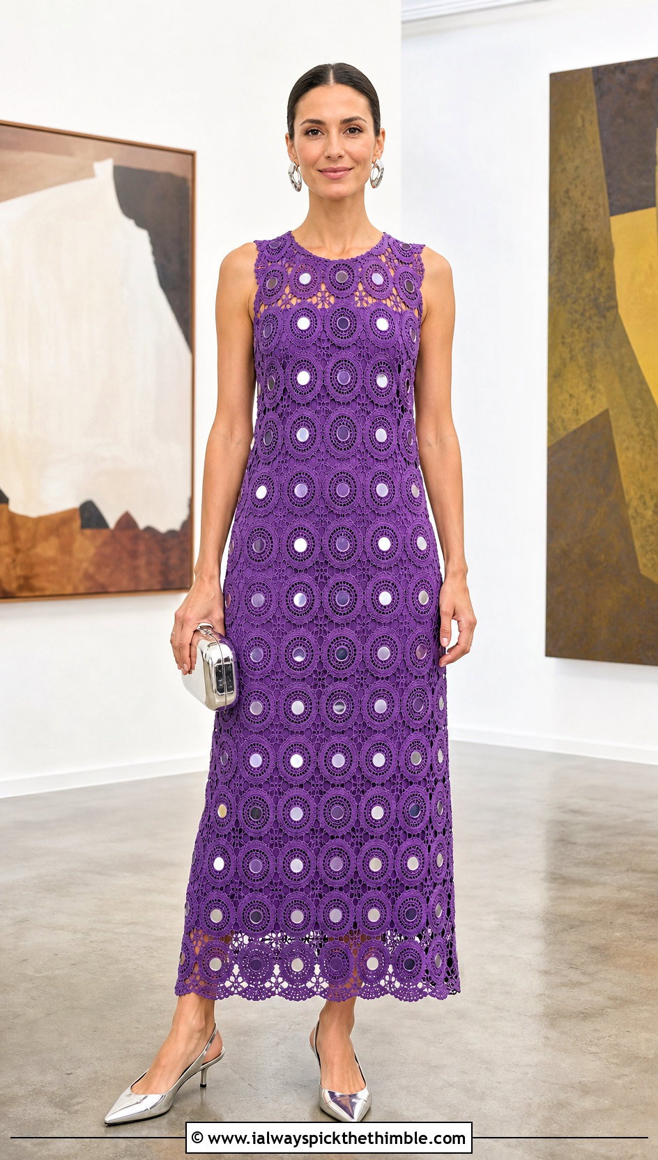 Stella McCartney Mirrored Polka Dot Crochet Dress With Metallic Heels - 15 Stella Mccartney Crochet Dress outfit ideas