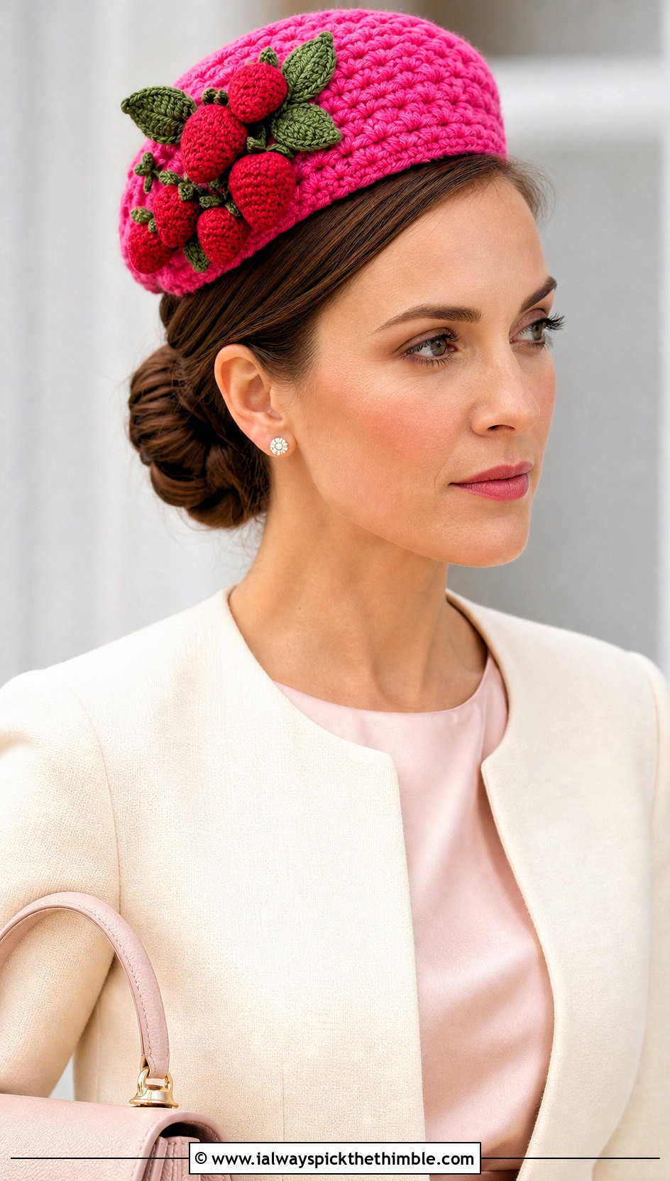 Strawberry Crochet Pillbox Hat With Skirt Suit - 20 strawberry crochet hat outfit ideas