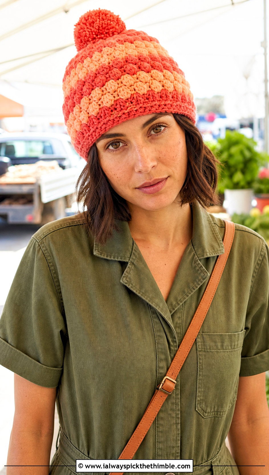 Striped Bert Crochet Hat With Utility Jumpsuit - 15 Bert Crochet Hat outfit ideas