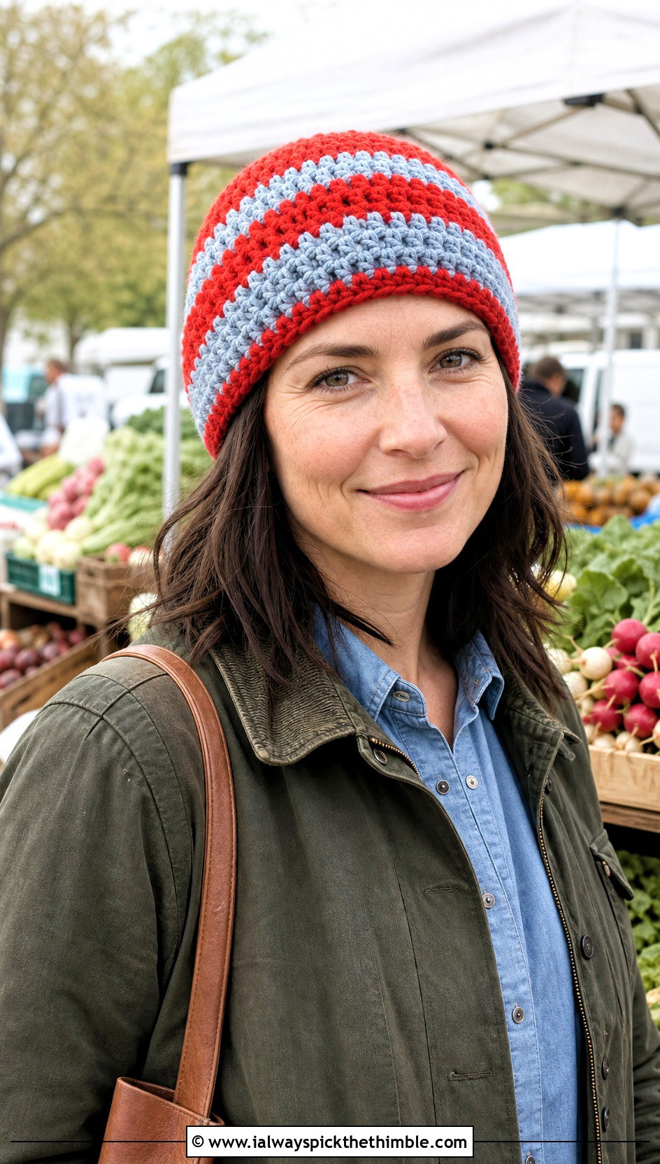 Striped Blanket Yarn Crochet Beanie With Barn Jacket - 15 blanket yarn crochet beanie outfit ideas