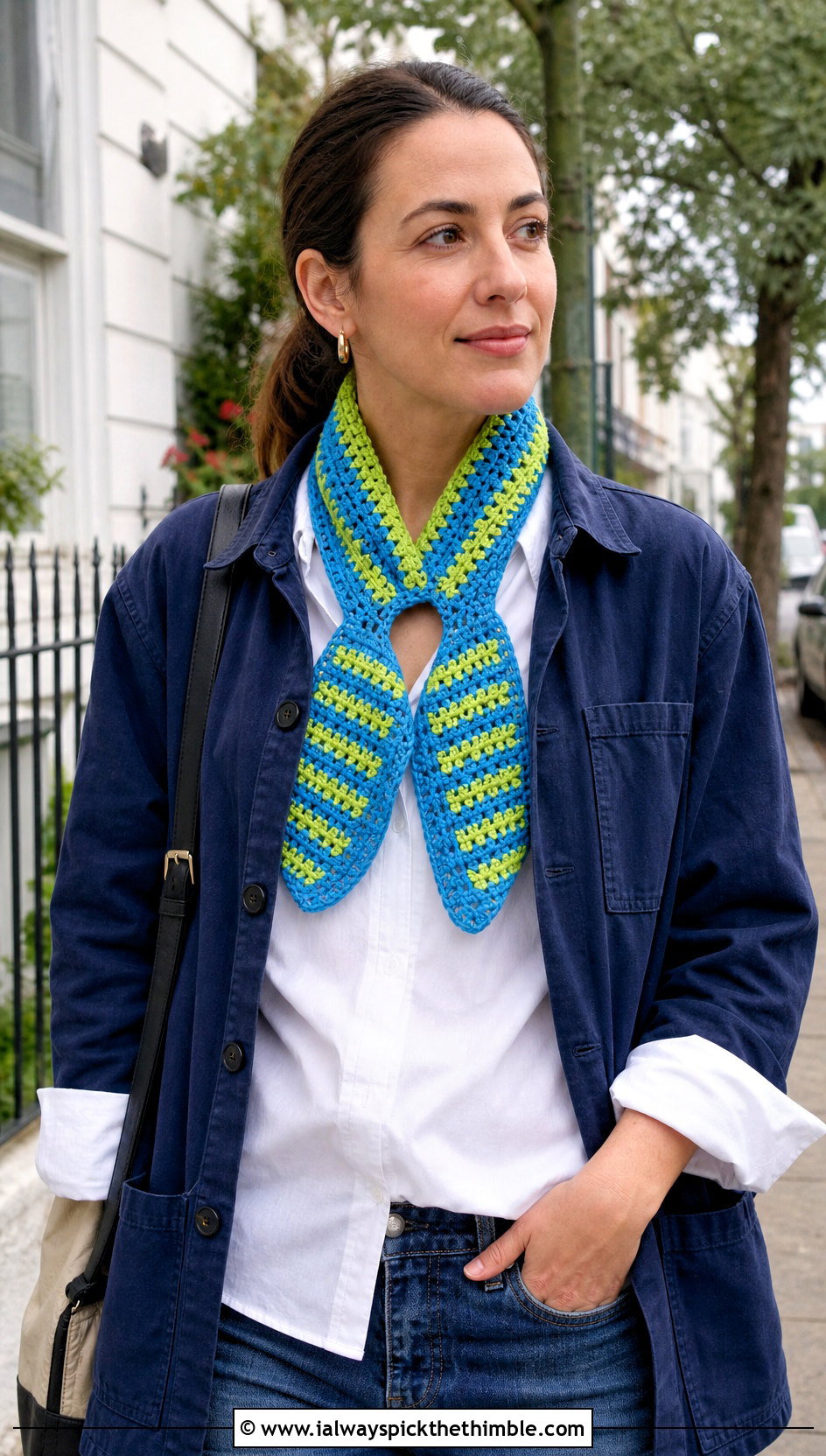 Striped Cari Keyhole Crochet Scarf With Chore Jacket - 15 Cari Keyhole Crochet Scarf outfit ideas