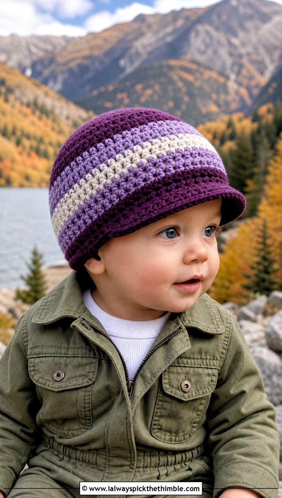 Striped Crochet Cap With Utility Jumpsuit - 15 12 Month Crochet Hat outfit ideas