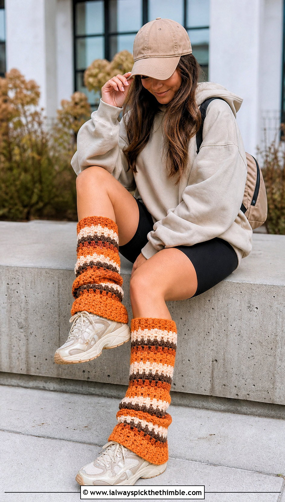 Striped Crochet Leg Warmers With Oversized Hoodie - 20 diy crochet leg warmers outfit ideas