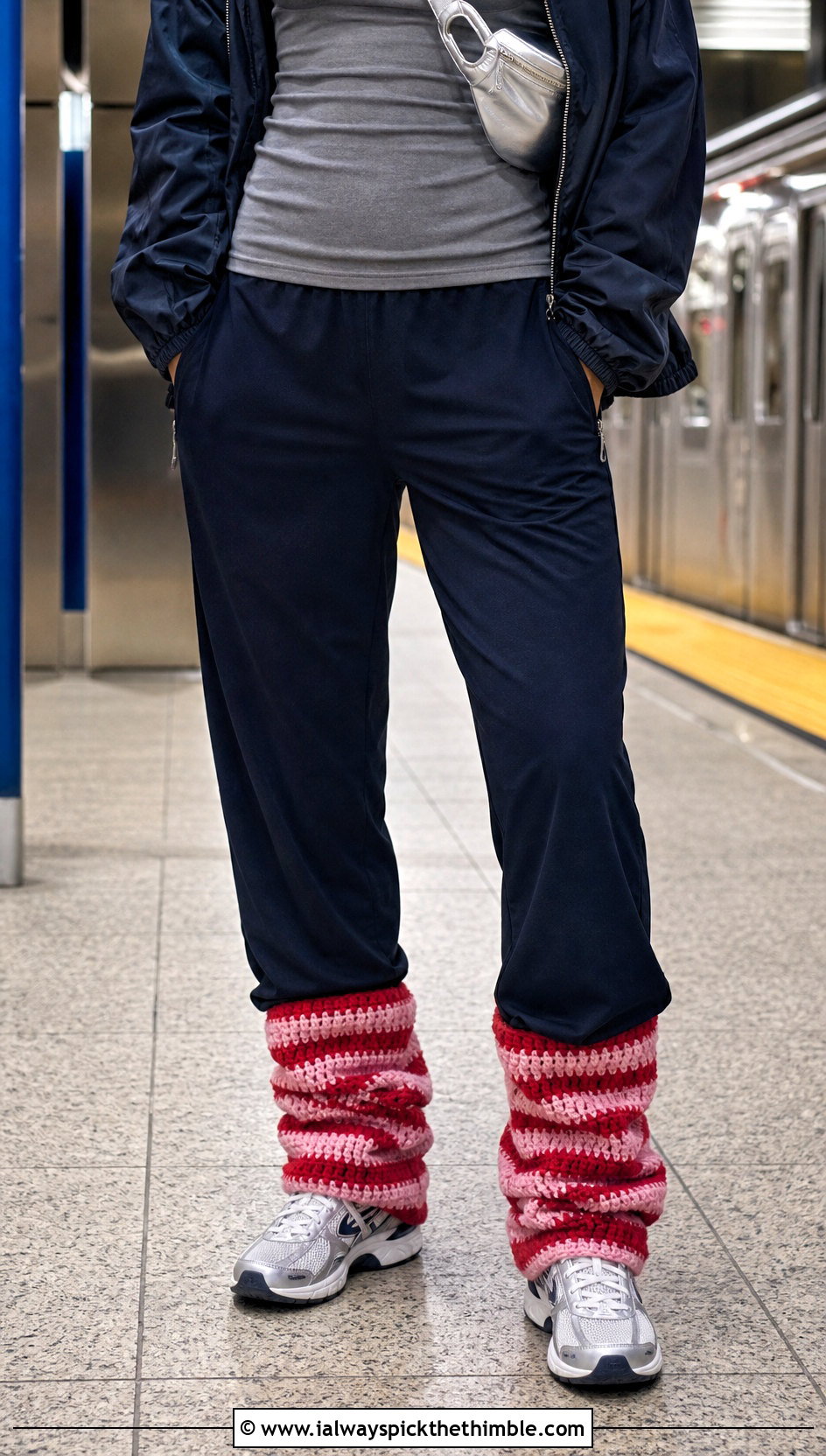 Striped Crochet Leg Warmers With Track Pants - 20 crochet leg warmers ideas