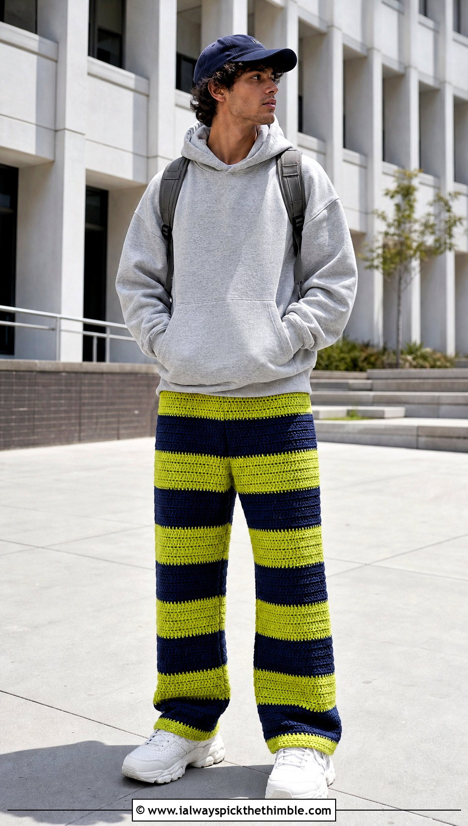 Striped Crochet Pants With Oversized Hoodie - 25 crochet pants men outfit ideas
