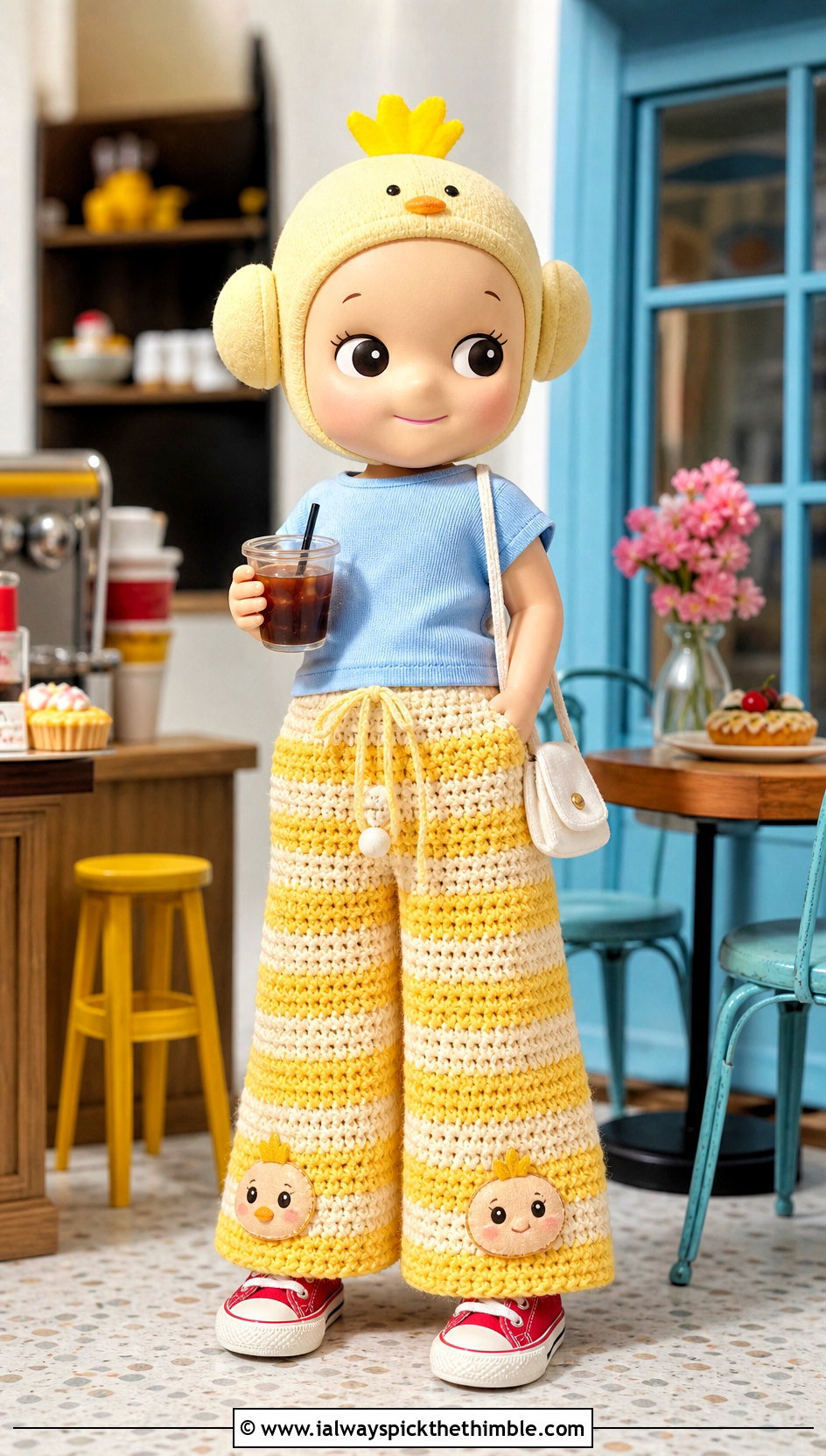 Striped Crochet Sonny Angel Pants With Cotton T Shirt - 20 Crochet Sonny Angel Pants outfit ideas