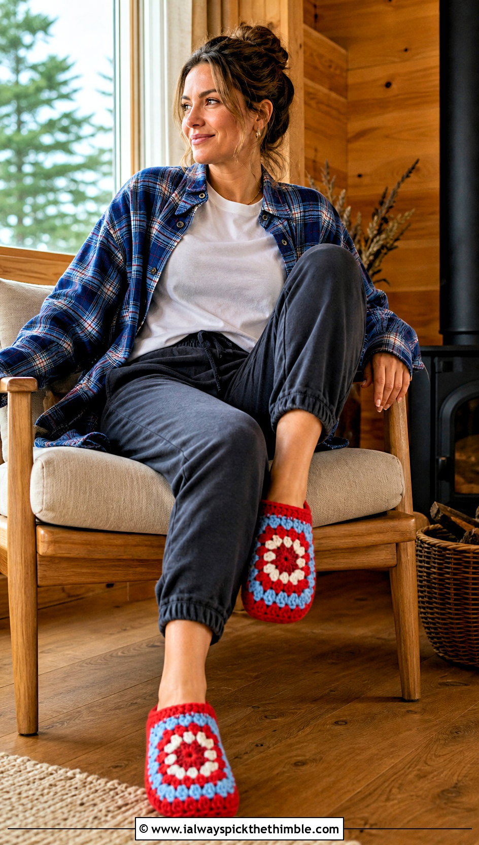 Striped Granny Square Crochet Slippers With Flannel Layers - 20 Easy Granny Square Crochet Slippers outfit ideas