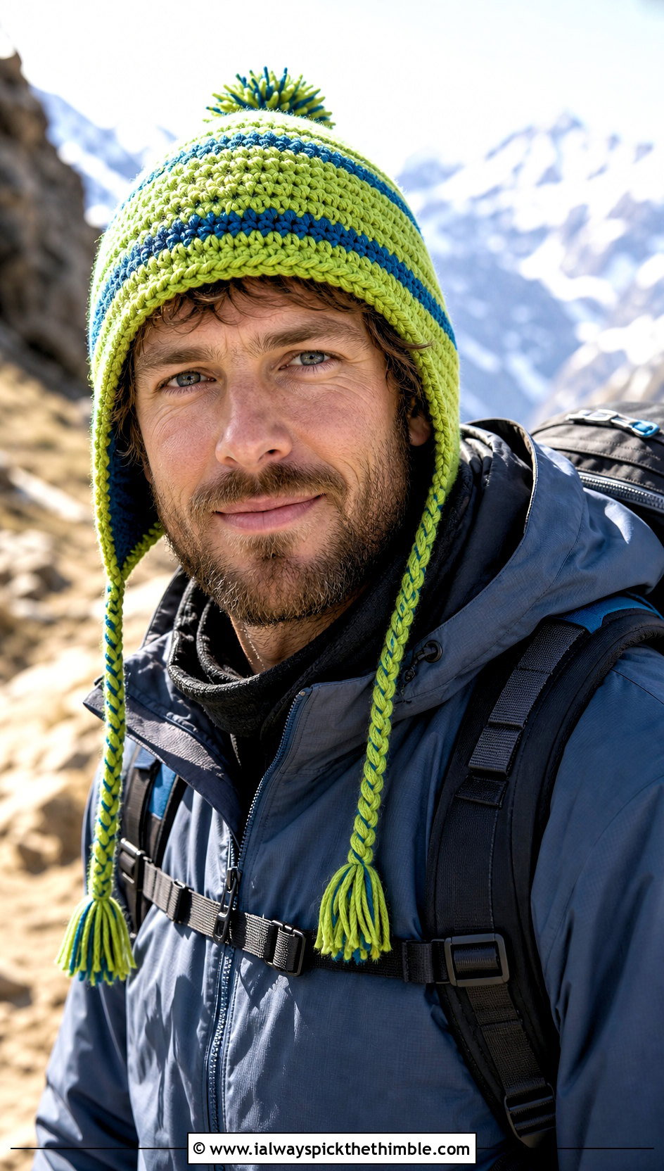 Striped Tassel Crochet Earflap Hat With Technical Shell - 15 Mens Crochet Hat With Earflaps outfit ideas