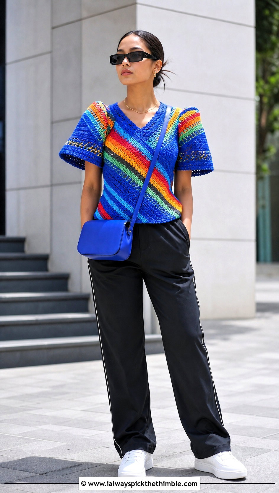 Striped Terno Crochet Filipiniana Top With Track Pants - 25 crochet filipiniana top outfit ideas