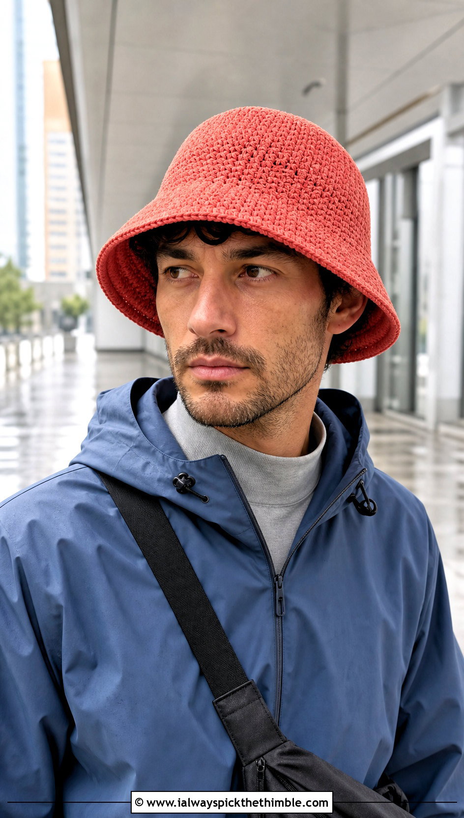 Structured Brim Crochet Rain Hat With Technical Layers - 15 Crochet Mens Hat With Brim outfit ideas