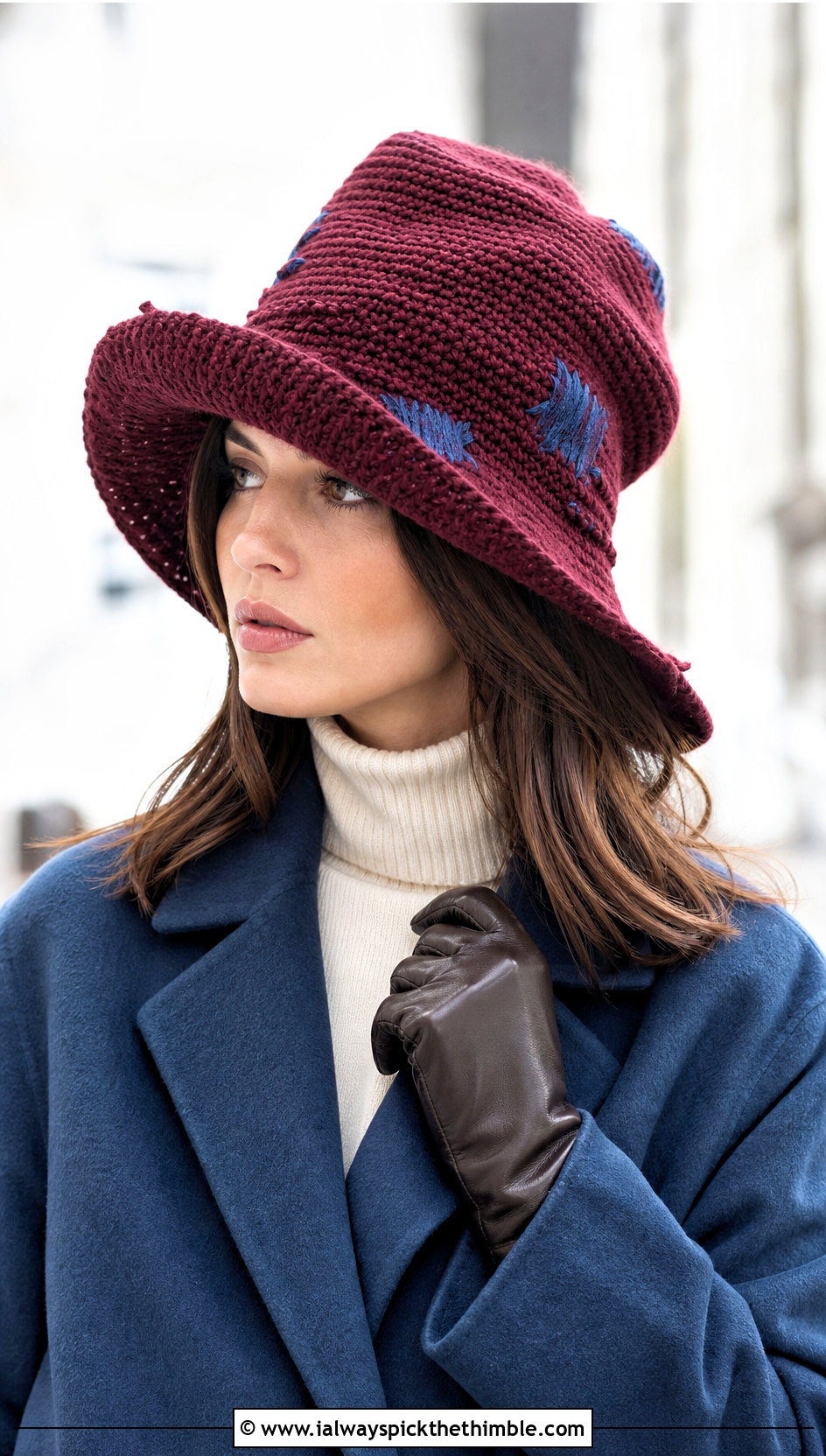 Structured Brim Crochet Scarecrow Hat With Maxi Coat - 20 crochet scarecrow hat outfit ideas