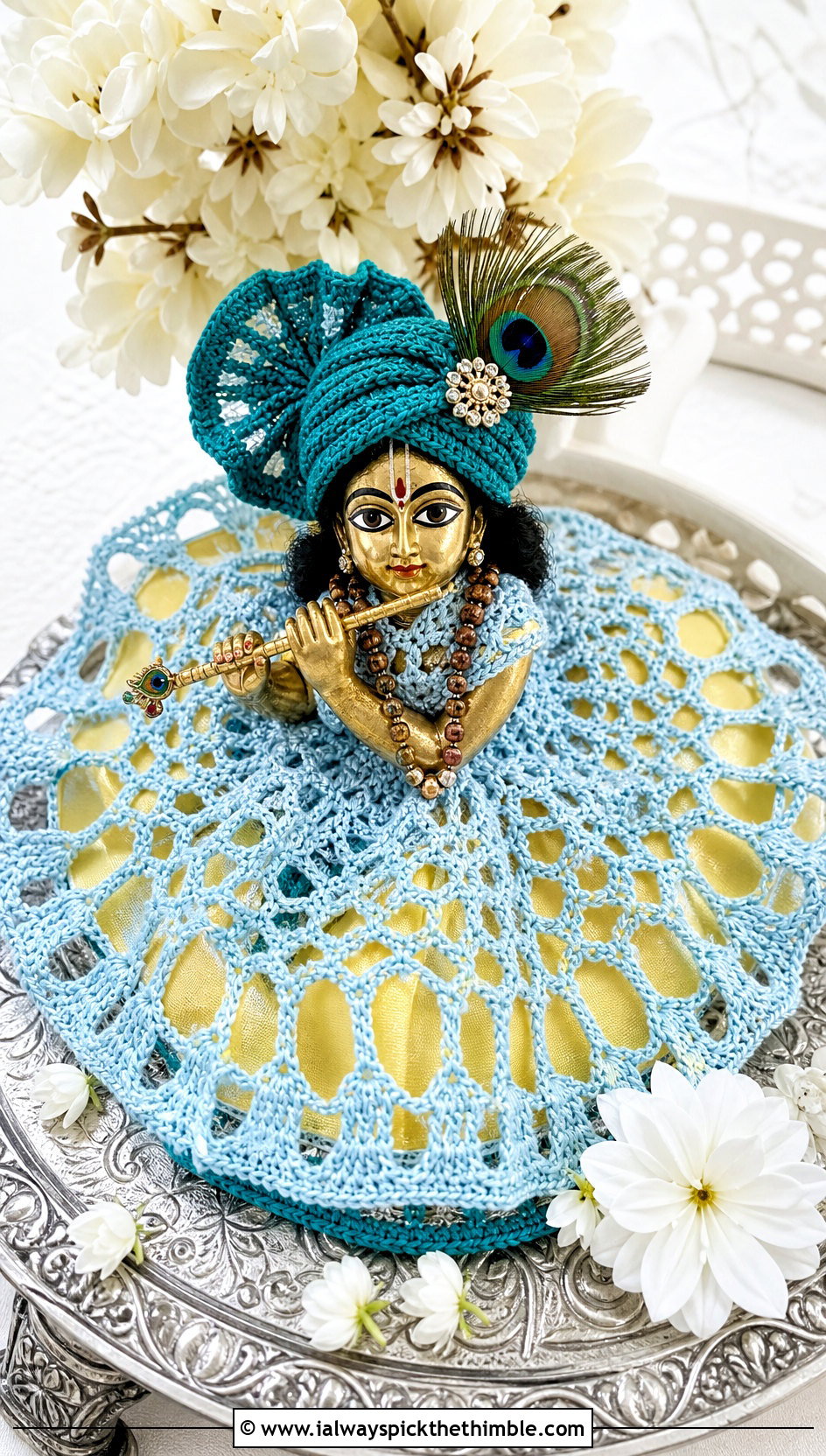 Summer Mesh Crochet Krishna Dress With Tulsi Mala - 25 crochet krishna dress outfit ideas