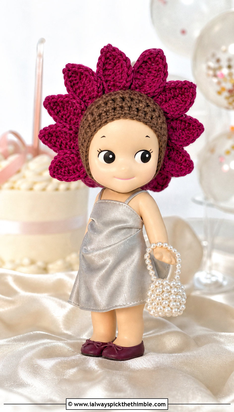 Sunflower Halo Sonny Angel Crochet Hat With Satin Dress - 20 sonny angel crochet hat outfit ideas