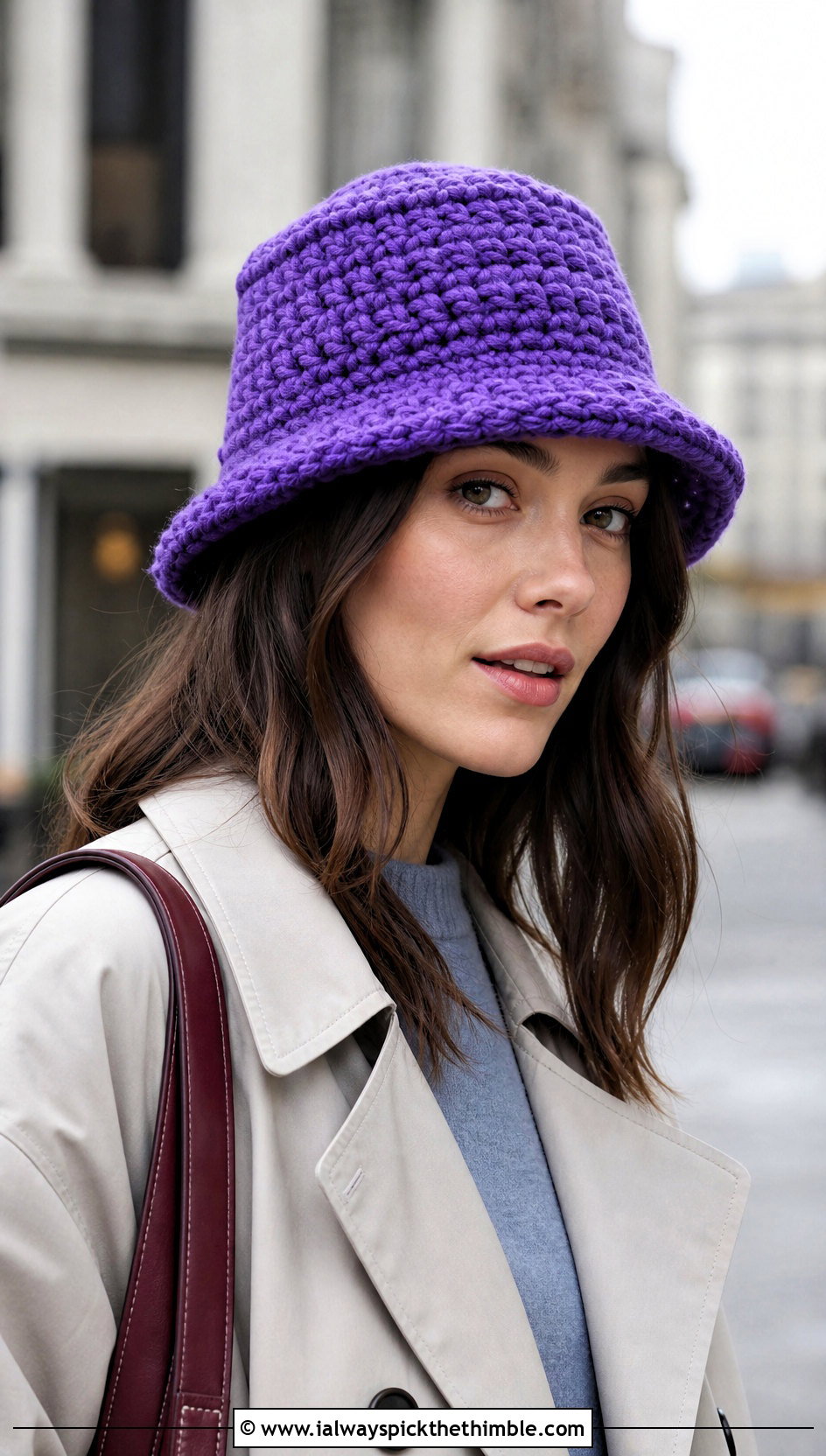 Super Bulky Crochet Bucket Hat With Trench Coat - 15 Crochet Hat With Super Bulky Yarn outfit ideas