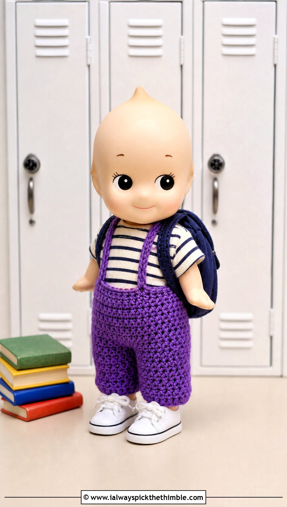 Suspender Crochet Sonny Angel Pants With Striped Tee - 20 Crochet Sonny Angel Pants outfit ideas
