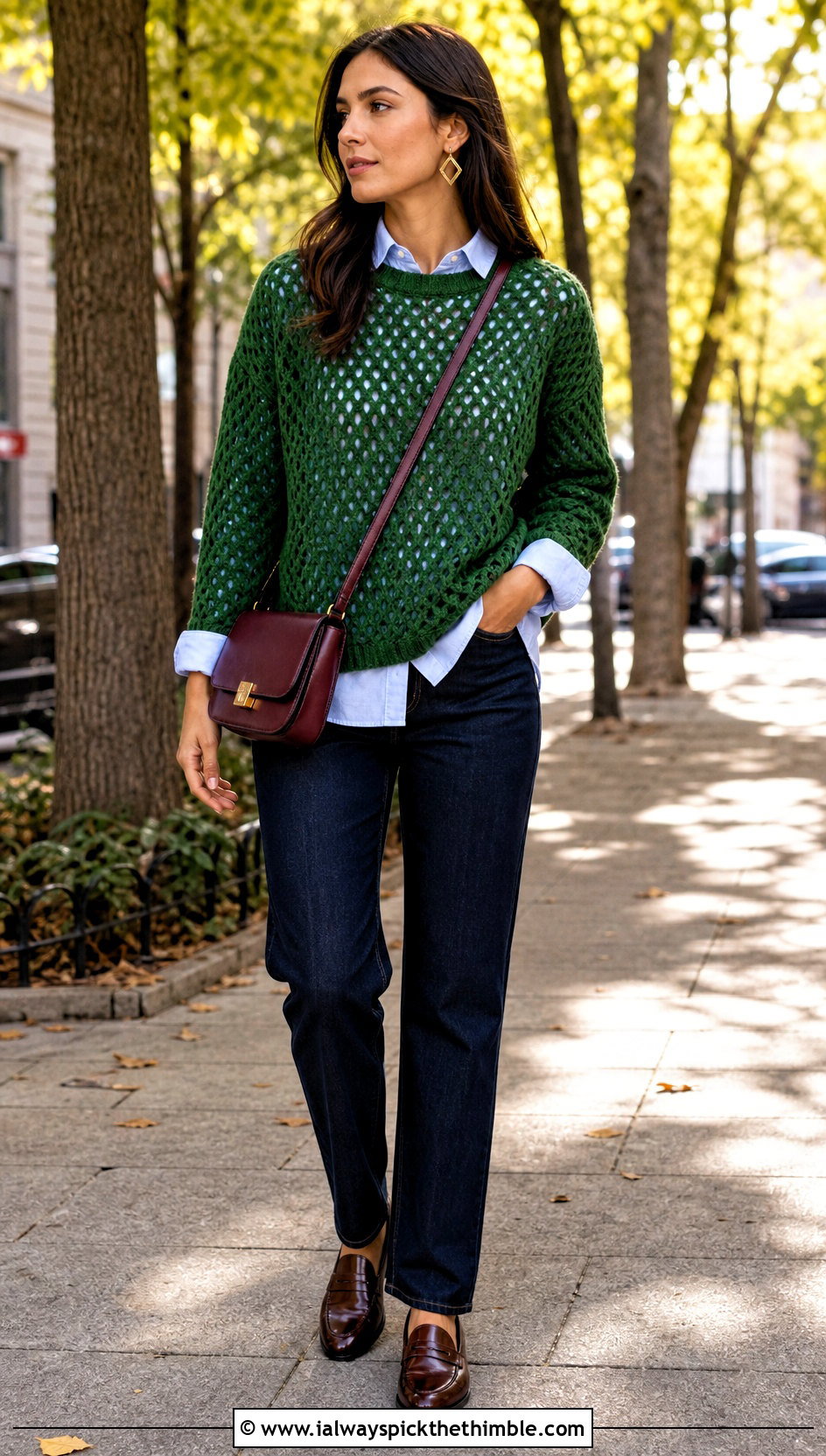 Sweater Diamond Mesh Stitch Crochet Top Over A Button Down Shirt - 20 Diamond Mesh Stitch Crochet Top outfit ideas