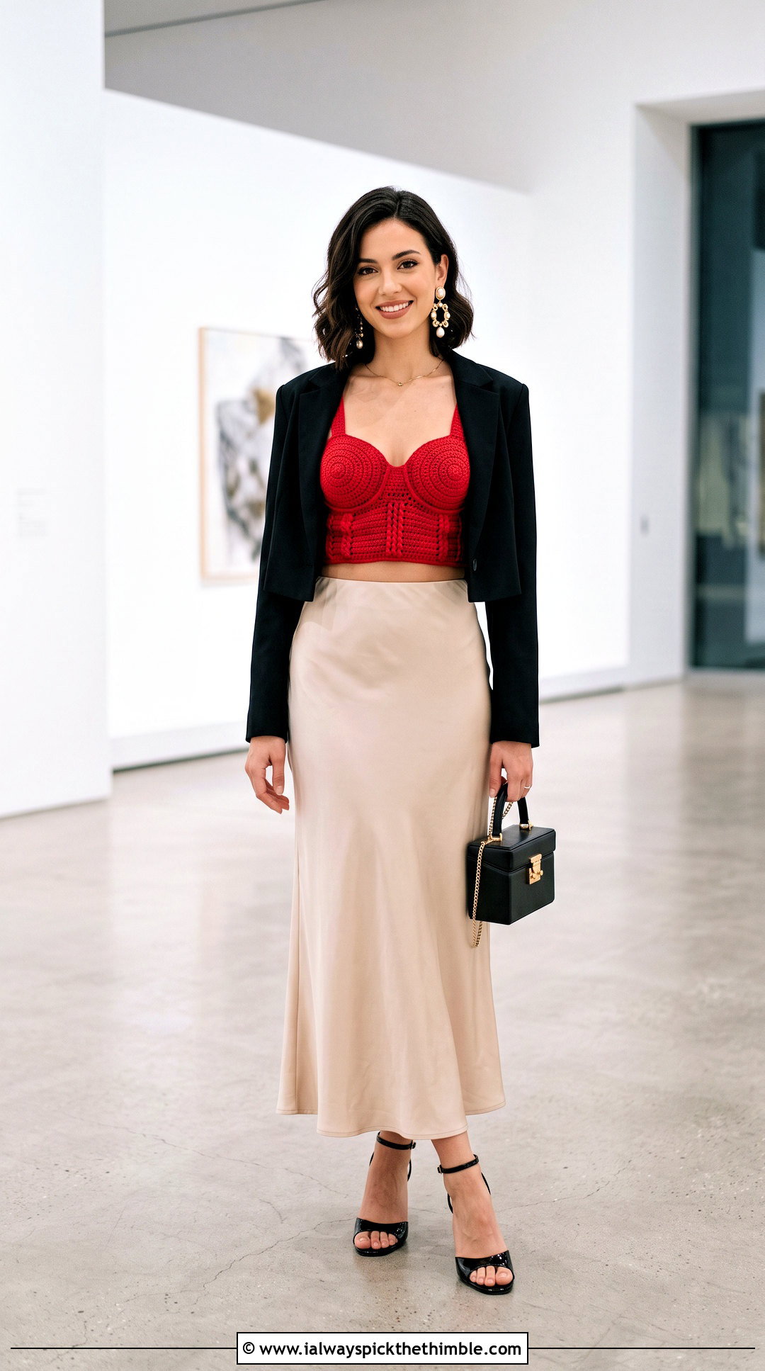 Sweetheart Crochet Bra Top With Slip Skirt - 25 crochet bra top outfit ideas