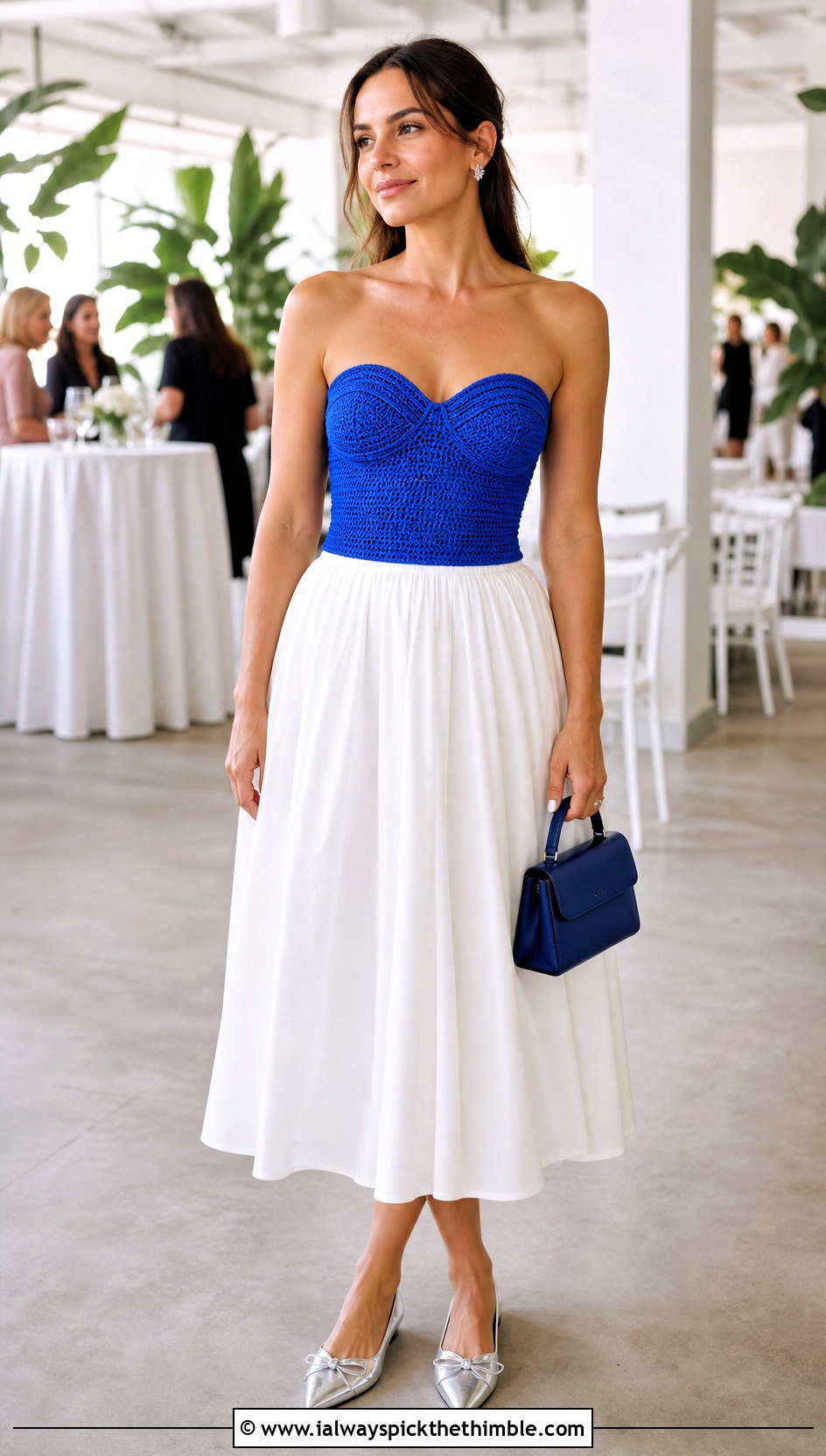 Sweetheart Neck Crochet Top With Full Midi Skirt - 25 Fitted Crochet Top outfit ideas