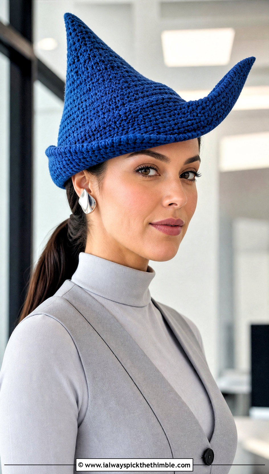 Swept Brim Crochet Elphaba Hat With Tailored Vest - 20 Crochet Elphaba Hat outfit ideas