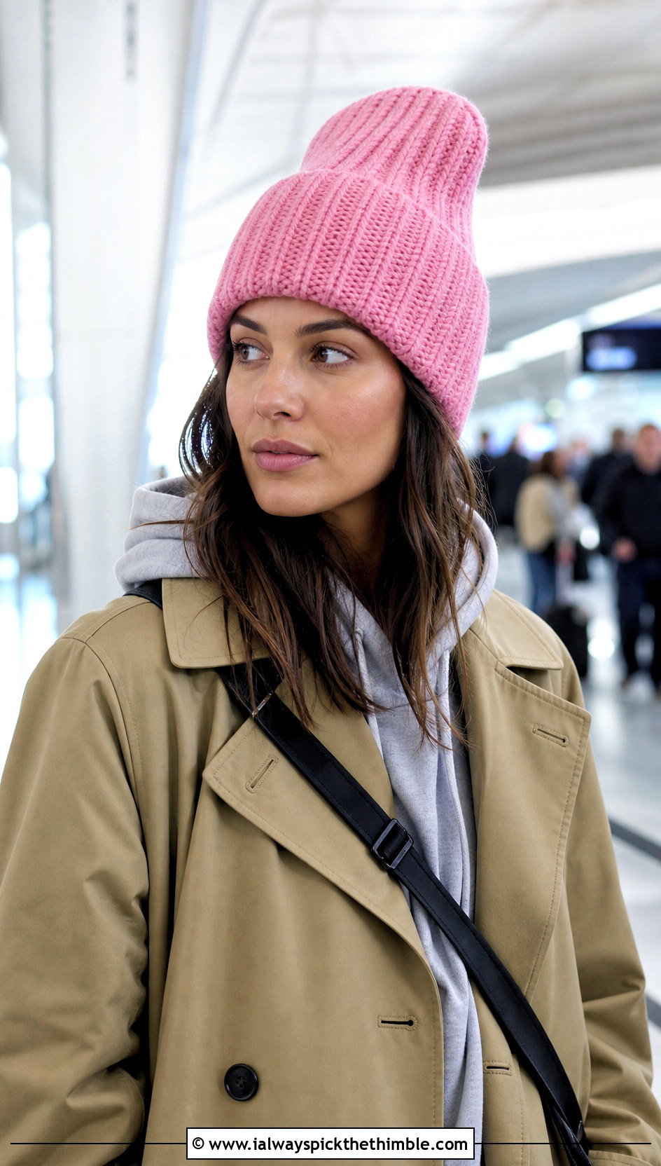 Tall Crown Crochet Ribbed Beanie With Hoodie And Trench Coat - 20 Easy Crochet Ribbed Hat outfit ideas