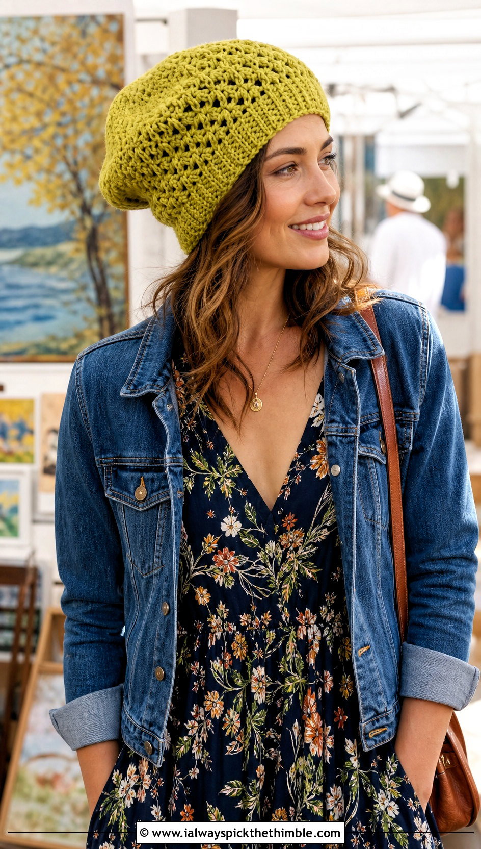 Tam Slouchy Crochet Hat With Maxi Dress And Ankle Boots - 15 Slouchy Crochet Hat outfit ideas
