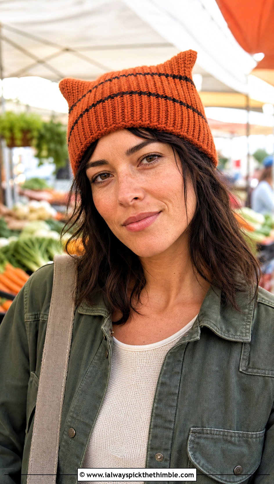 Tangerine Ribbed Clancy Crochet Beanie With Utility Jacket - 20 clancy beanie crochet outfit ideas
