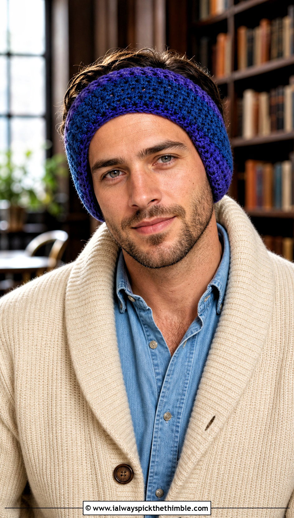 Tapered Crochet Mens Ear Warmer With Shawl Cardigan - 20 Crochet Mens Ear Warmer outfit ideas