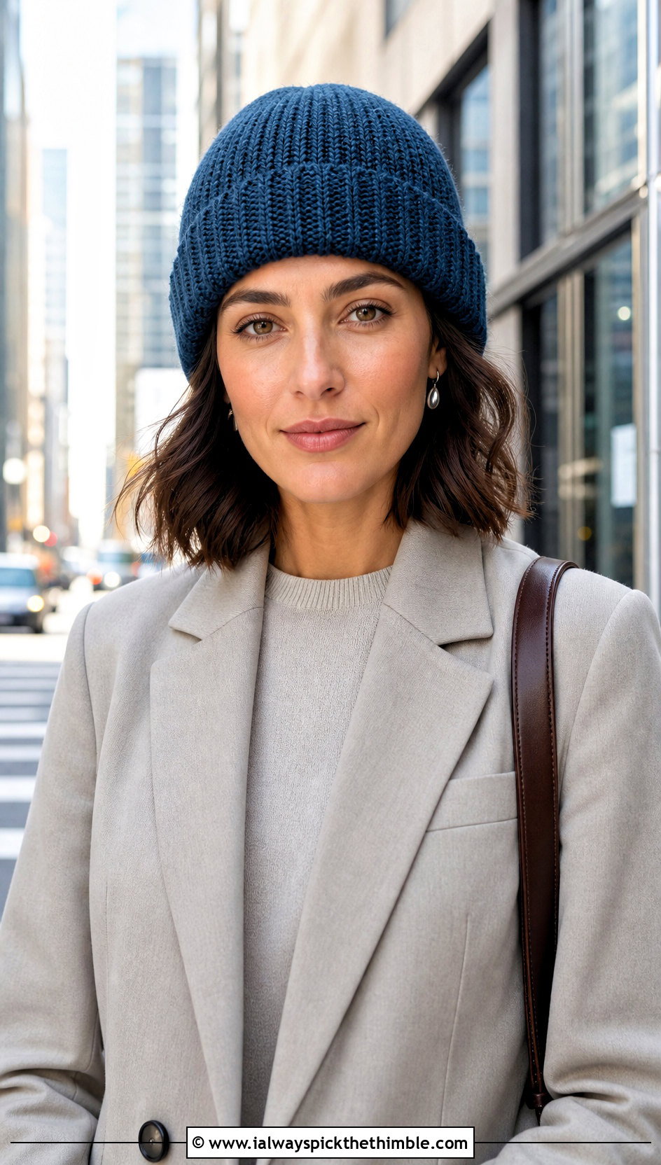 Tapered Crown Crochet Ribbed Beanie With Matching Suit - 25 crochet ribbed beanie outfit ideas