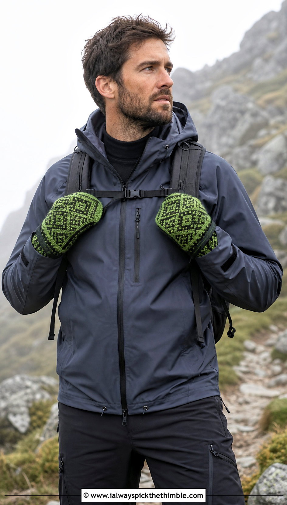 Tapestry Crochet Mittens With Technical Shell - 20 Crochet Mens Mittens outfit ideas