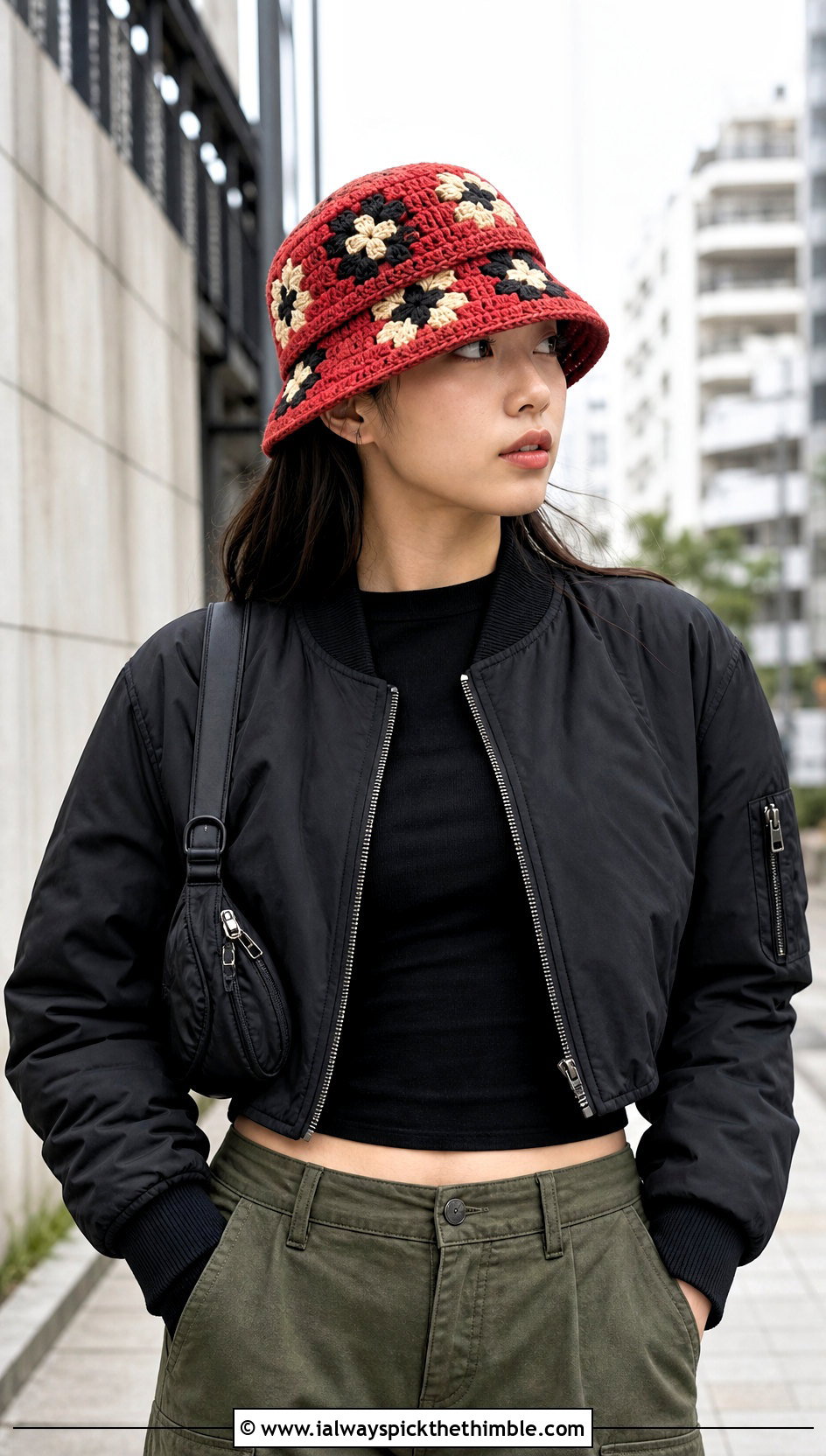 Tapestry Crochet Pork Pie Hat With Cargo Pants - 20 crochet pork pie hat outfit ideas