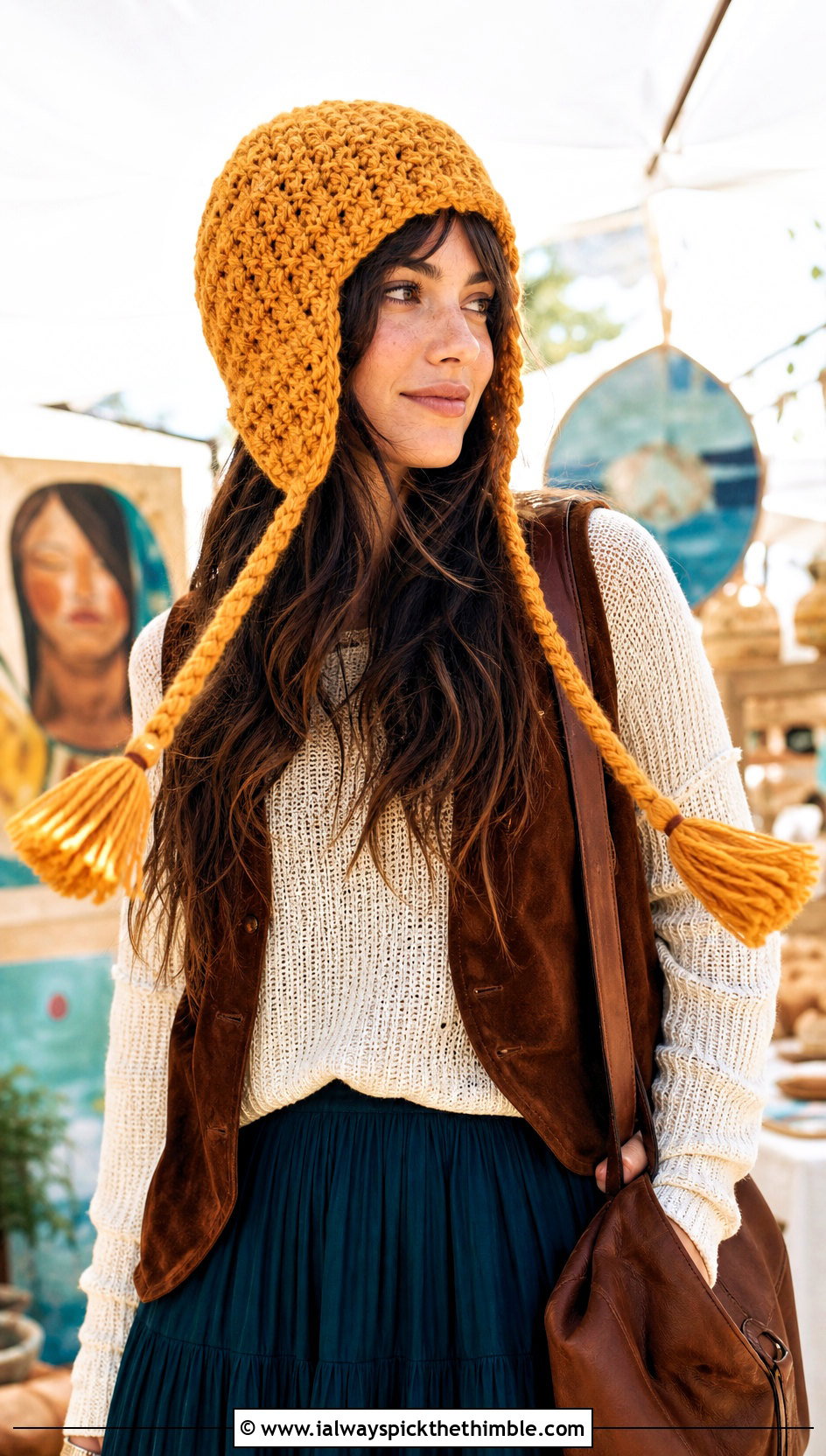 Tassel Crochet Trapper Hat With Boho Outfit - 25 Crochet Trapper Hat outfit ideas