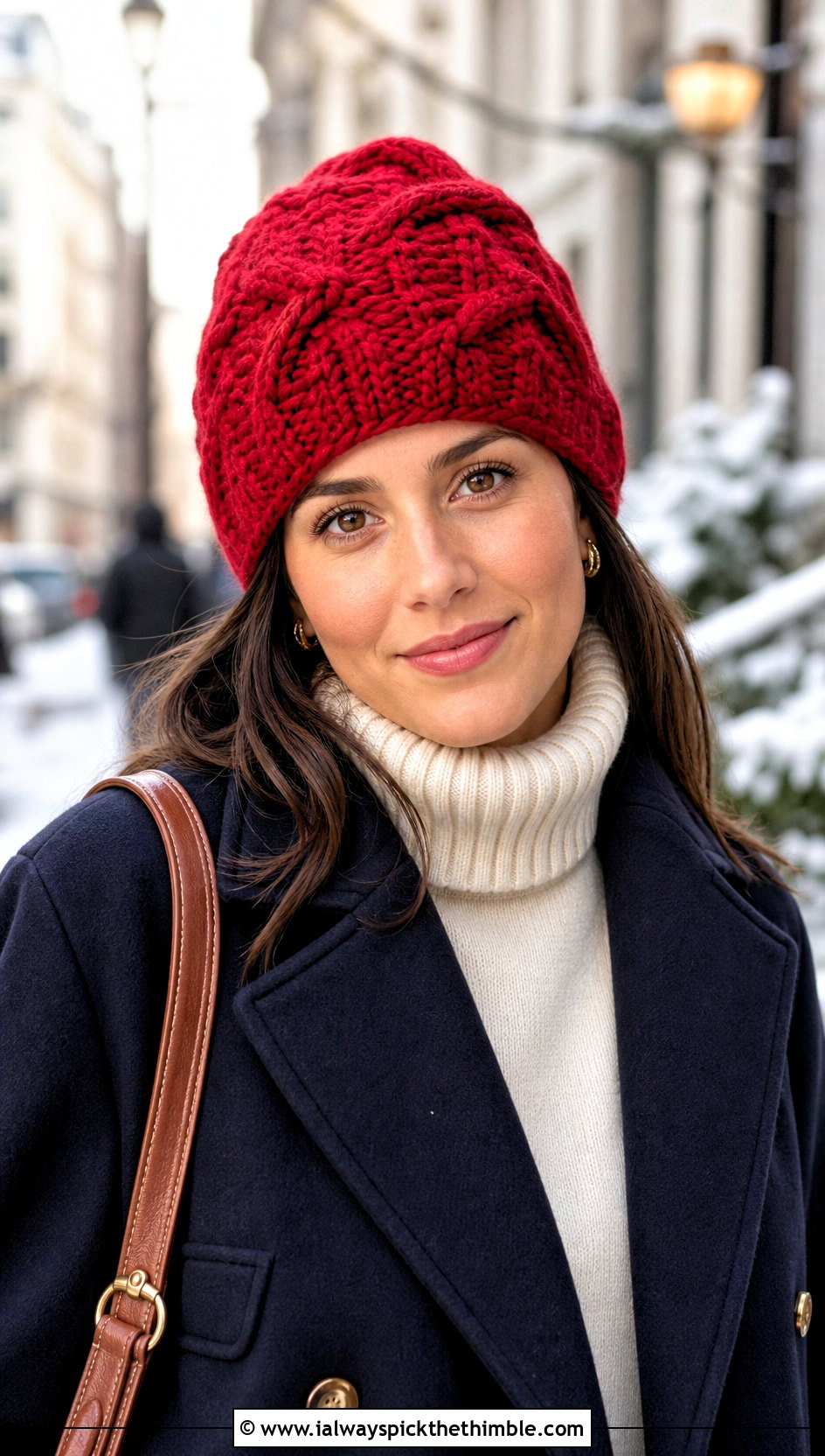 Taylor Swift Cable Crochet Beanie With Peacoat - 20 Taylor Swift Crochet Hat outfit ideas