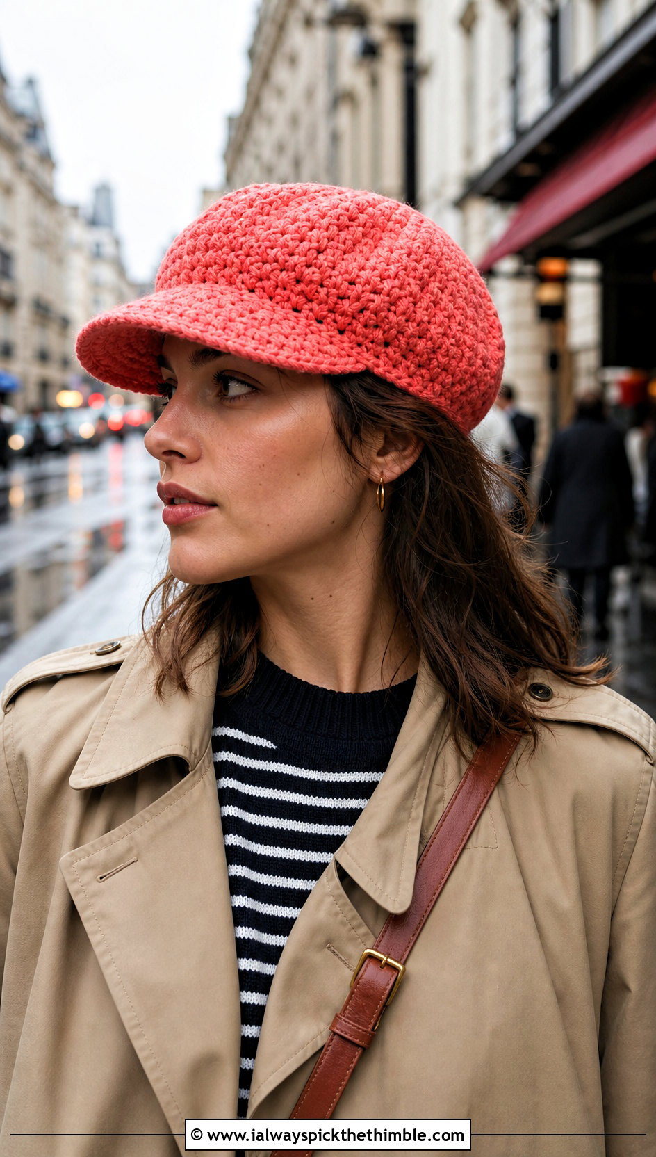 Taylor Swift Crochet Newsboy Cap With Trench Coat - 20 Taylor Swift Crochet Hat outfit ideas