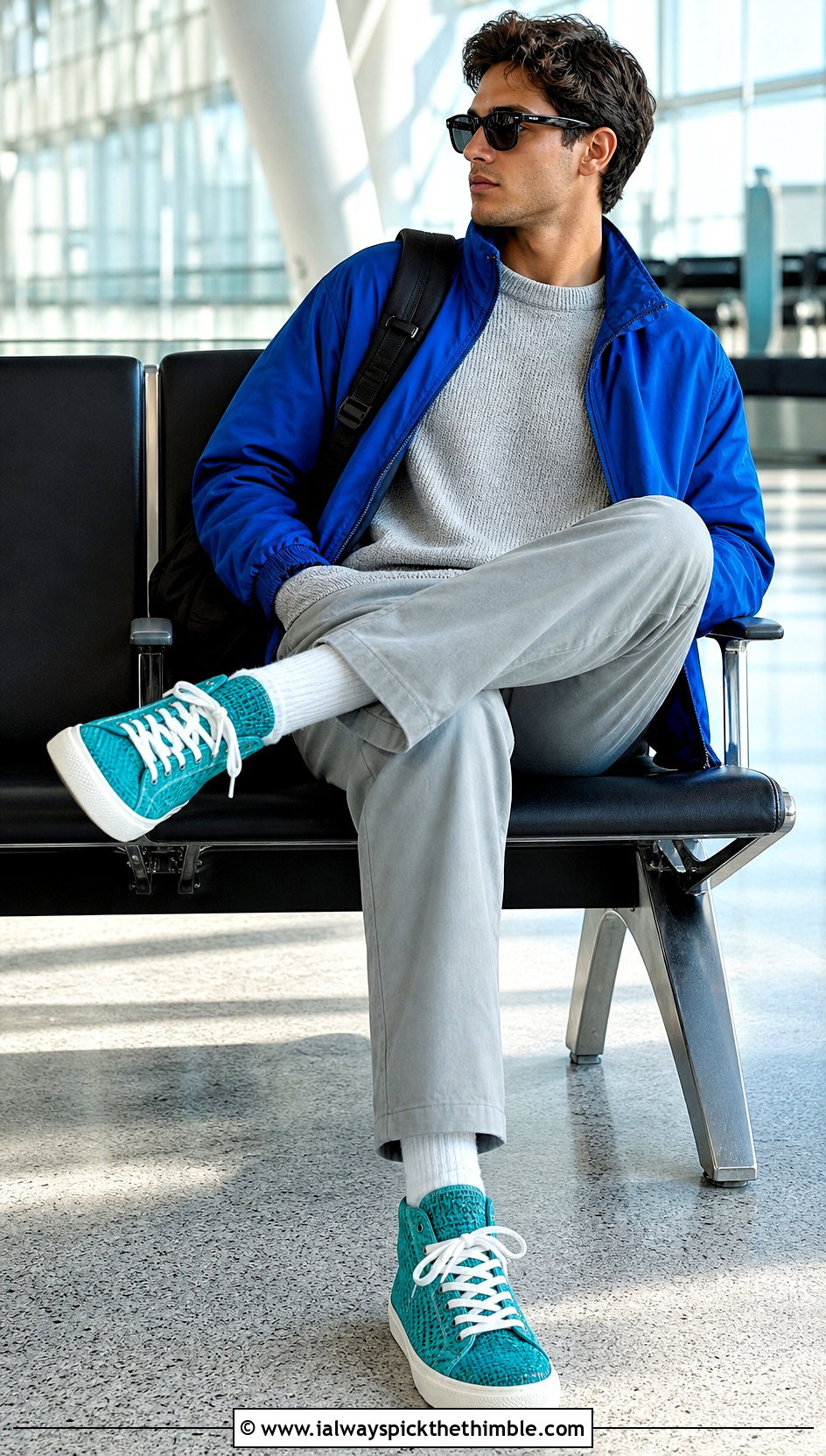 Teal Crochet High Top Sneakers With A Travel Set - 15 Teal Crochet Shoes outfit ideas