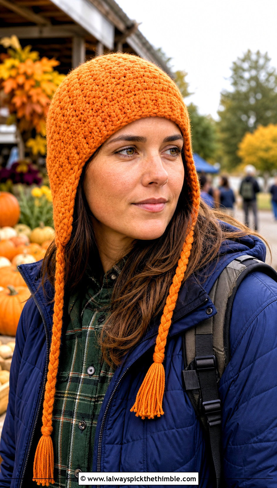 Tempest Earflap Crochet Beanie With Quilted Jacket - 15 tempest crochet beanie outfit ideas