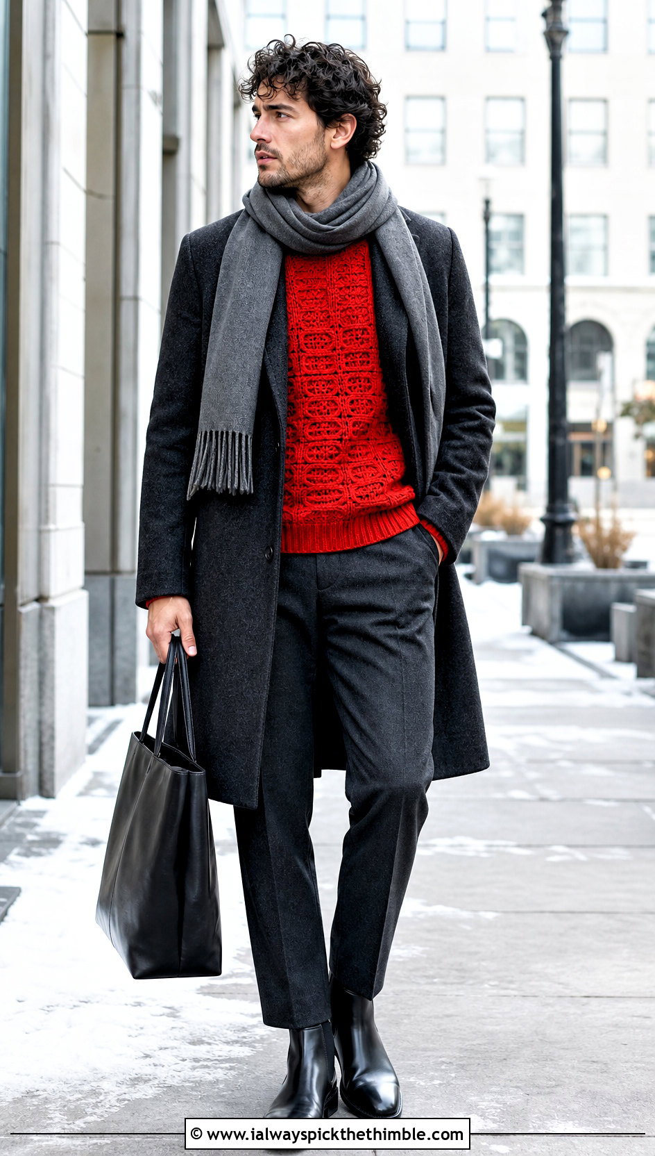 Textured Crochet Jumper With Wool Overcoat - 20 mens crochet jumper outfit ideas