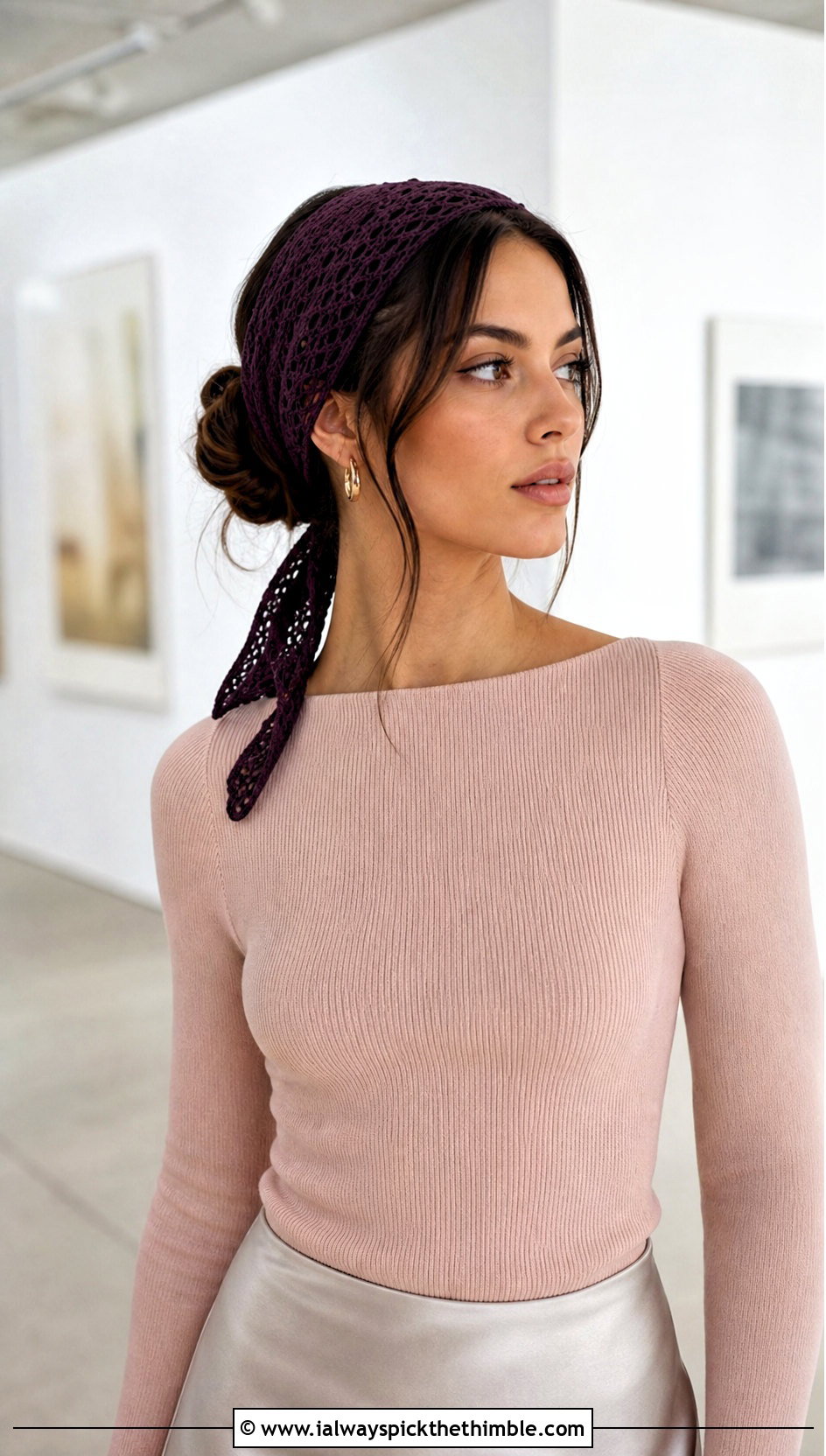 Tie Back Crochet Headband With Slip Skirt - 20 simple crochet head bands outfit ideas