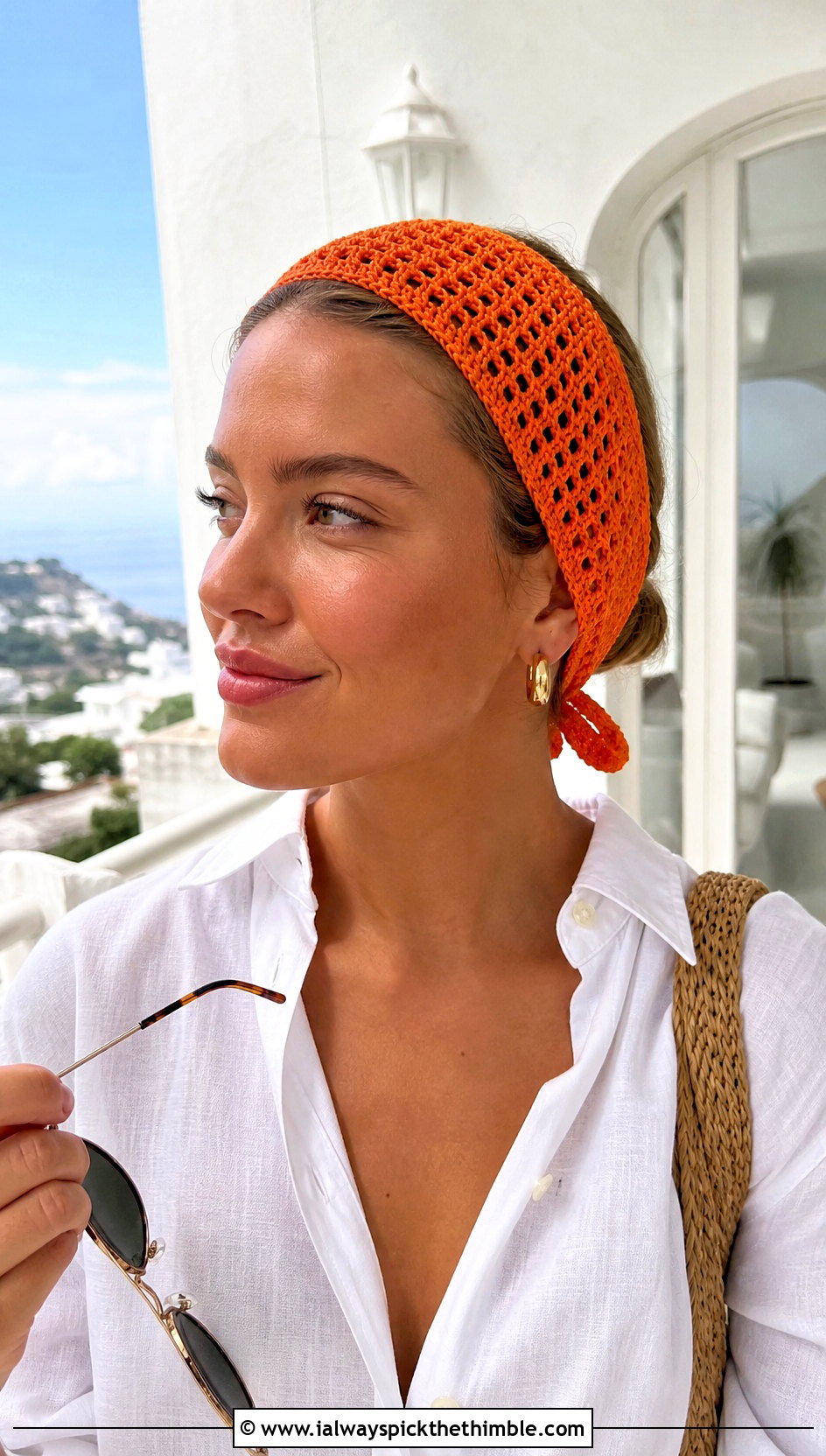 Tie Back Crochet Skincare Headband With Linen Set - 15 Crochet Skincare Headband outfit ideas