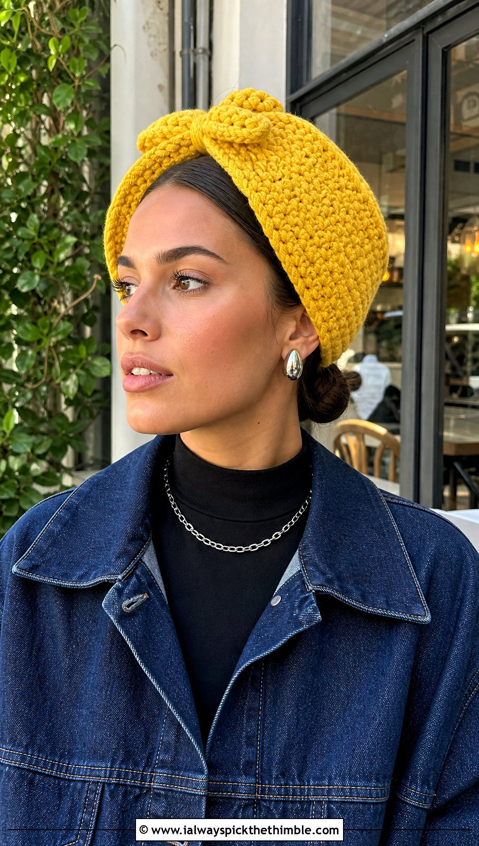 Tied Up Crochet Ushanka With Denim Jacket - 25 crochet russian hat outfit ideas