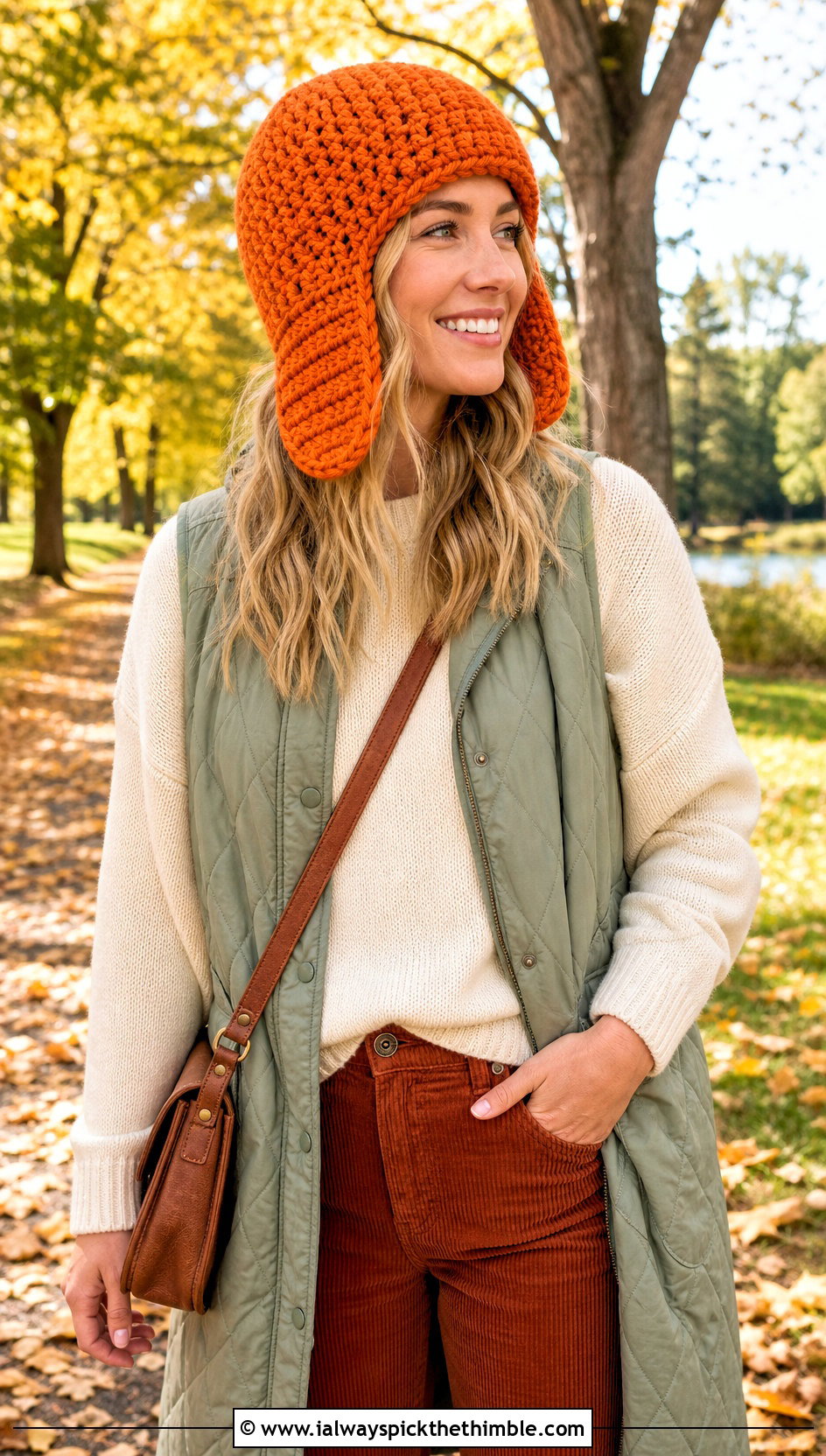 Trapper Crochet Ear Flap Hat With Quilted Vest - 20 crochet ear flap hat outfit ideas