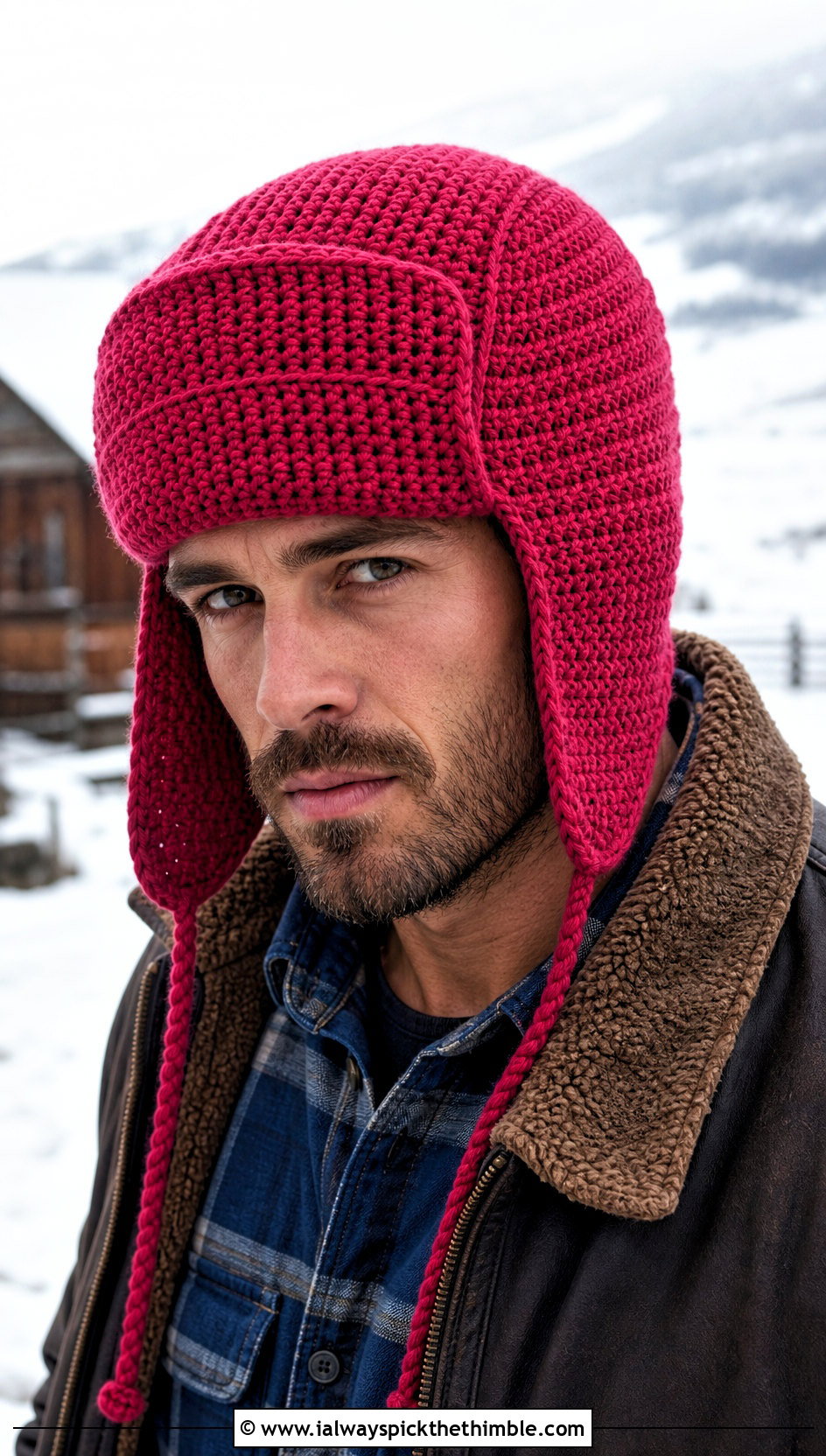 Trapper Crochet Hat With Shearling Jacket - 25 mens crochet hats outfit ideas